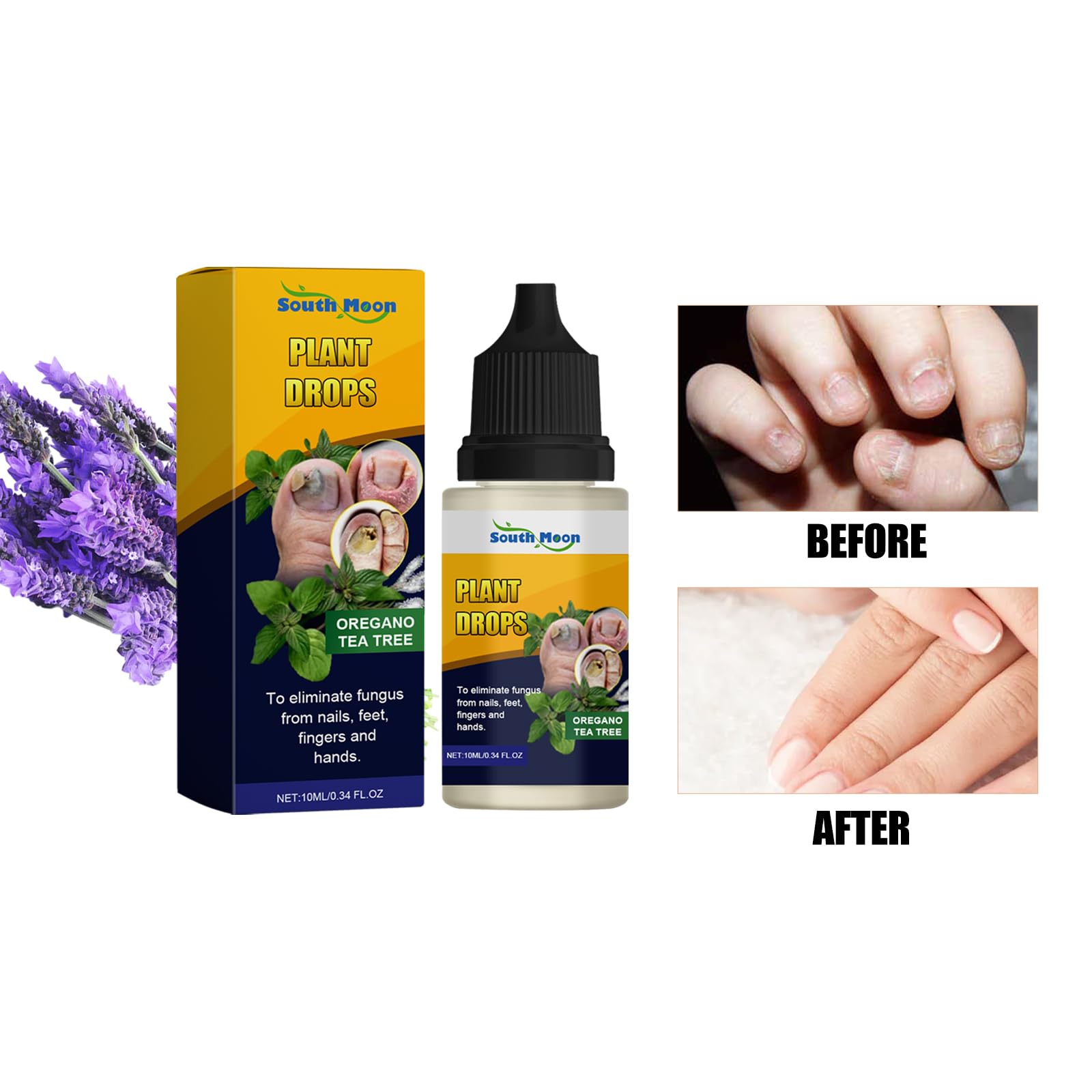 South Moon Plant Drops & Multi-Purpose Nail Treatment - 2 oz Natural Cuticle Oil for Dry Hands, Nail Growth & Hydration | Perfect for Manicures, Pedicures & At-Home Nail Care