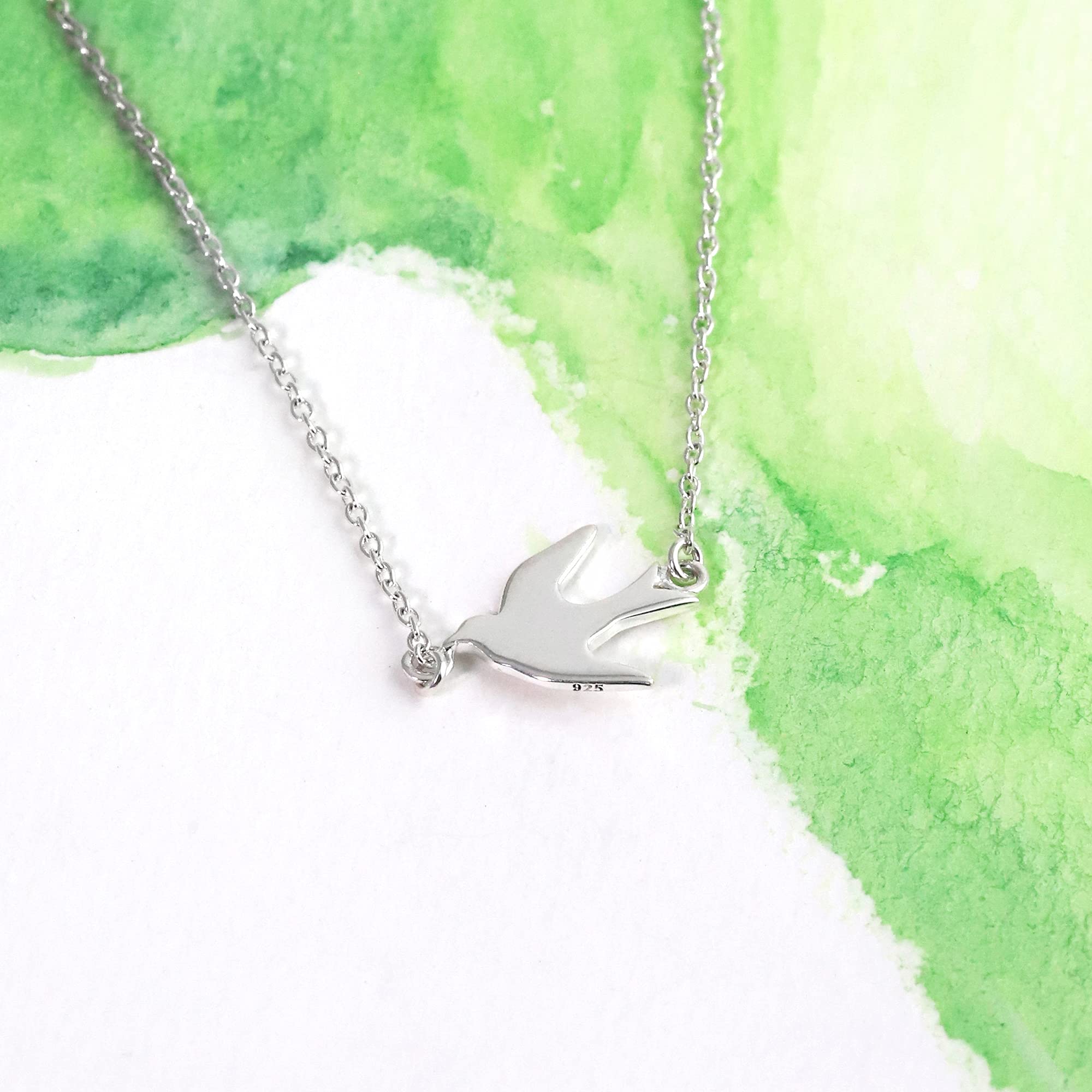 Sterling Silver Soaring Bird Necklace 18