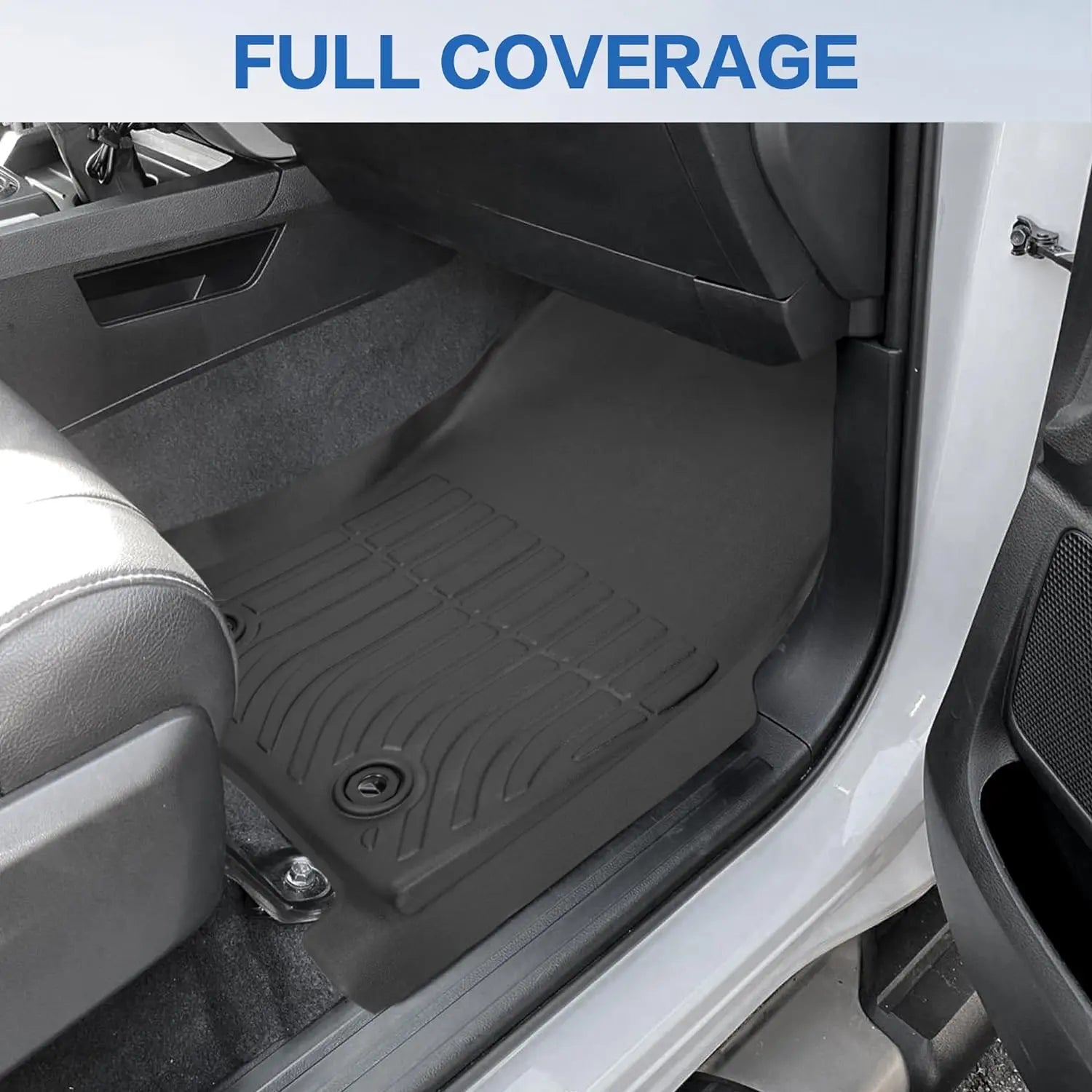 WEIZE Custom Fit All-Weather TPE Floor Mats for Toyota Tundra CrewMax 2022-2024 - 1st & 2nd Row Full Set Car Floor Liners - Durable, Non-Slip Protection for Mud, Snow & Spills