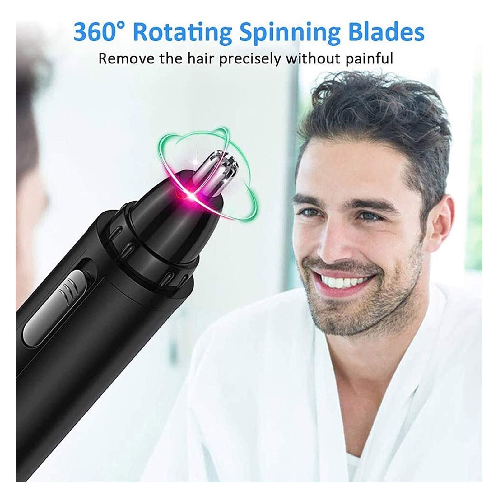 Painless Electric Nose Hair Trimmer for Men & Women - Waterproof Dual Edge Blades for Easy Cleaning - Perfect for Travel, Grooming & Personal Care