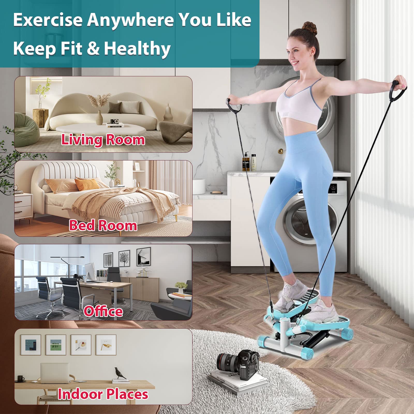 Best Stepper Machine for Home & Office Workout - Portable Exercise Steppers for Cardio Training, Leg & Core Strengthening - Perfect for Small Spaces & Desk Fitness