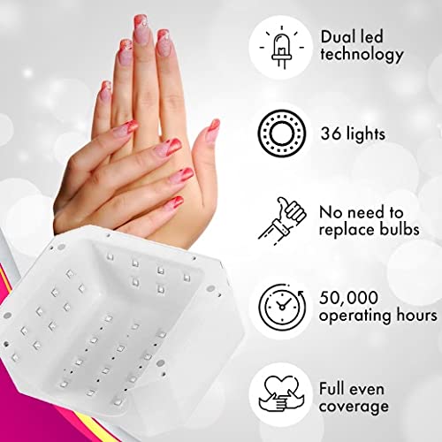 Semilac Professional 48W/24W LED UV Nail Lamp for Gel Polish Curing - 4 Timer Settings, Digital Display, Detachable Base, Motion Sensor - Perfect for Home & Salon Manicure Pedicure Nail Art