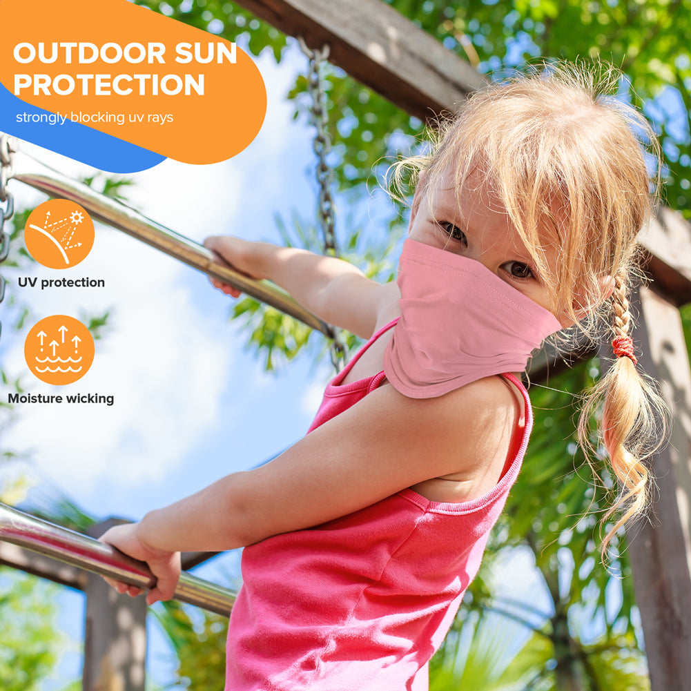 TJKL102 (3 Pack) Kids Bandanas & Neck Gaiters - Soft Cotton Face Coverings for Outdoor Play, Sports & Sun Protection - Unisex Children's Fashion Accessories for Hiking, Cycling & School Activities