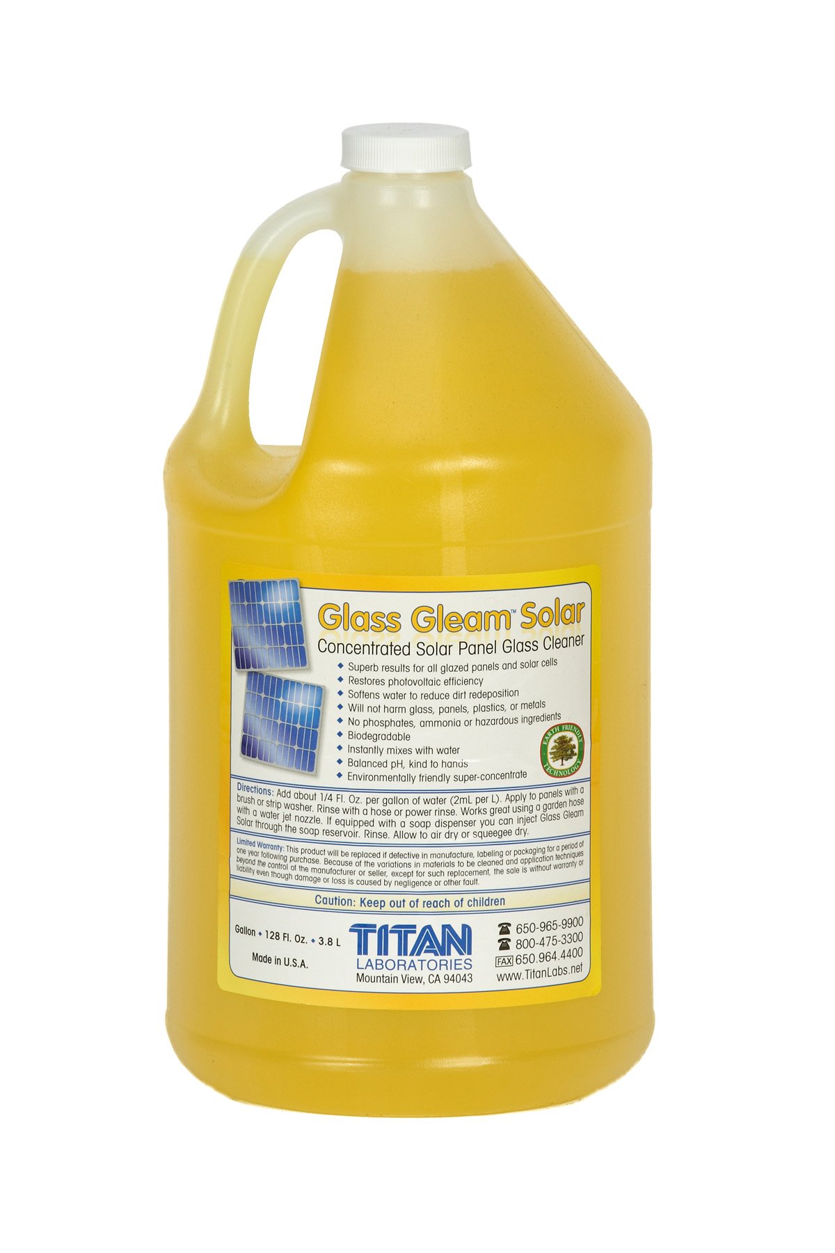 Glass Gleam Solar Panel Cleaner - Highly Concentrated 1 Gallon Makes 500 Gallons RTU Solution | Solar Panel Maintenance for Home & Commercial Use