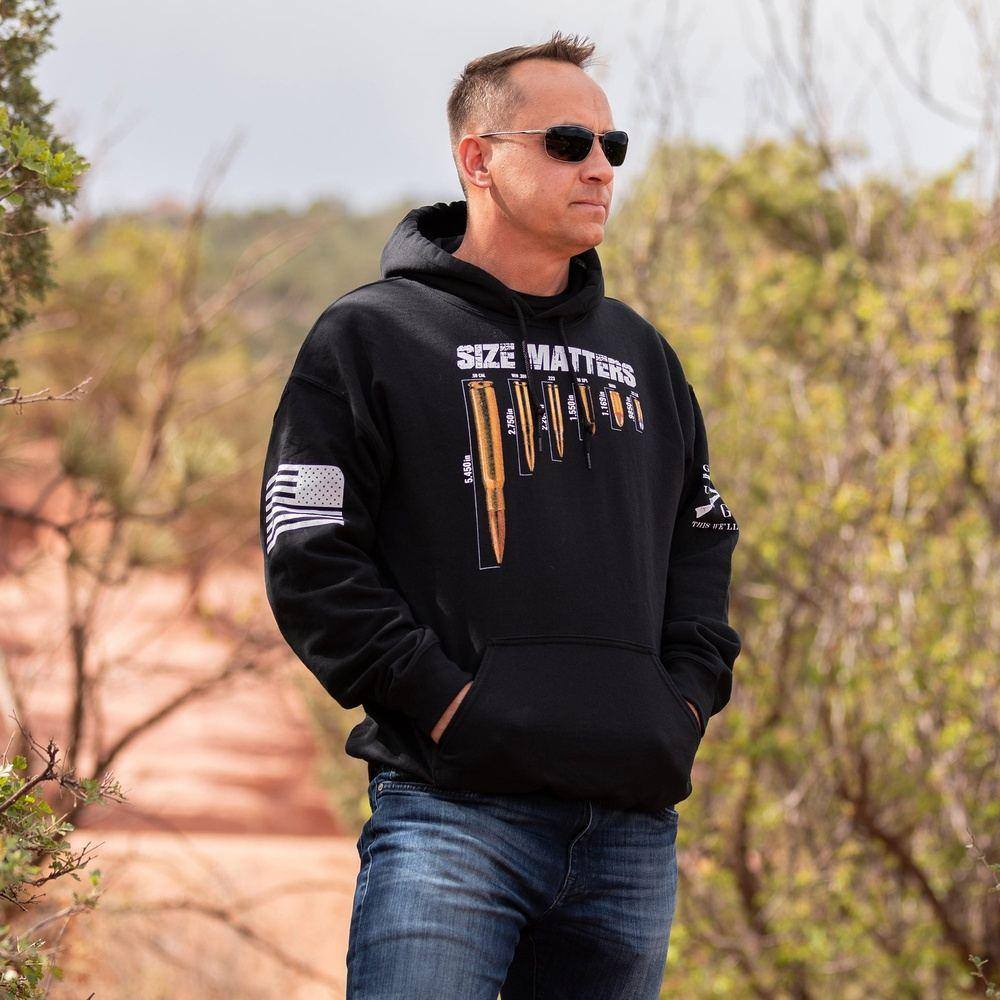 Men's Size Matters Hoodie - Black | Comfortable & Stylish Pullover Sweatshirt for Casual Wear & Street Fashion
