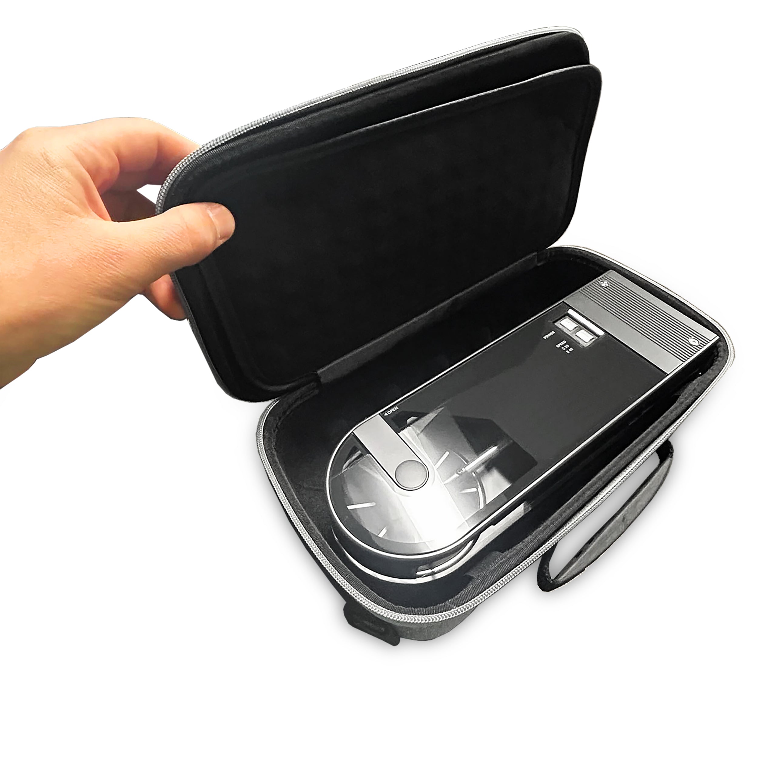 Audio Technica Sound Burger Protective Travel Case for AT-SB727 Portable Turntable - Durable Black or Gray Cover - Perfect for DJs, Travel & Vinyl Record Storage