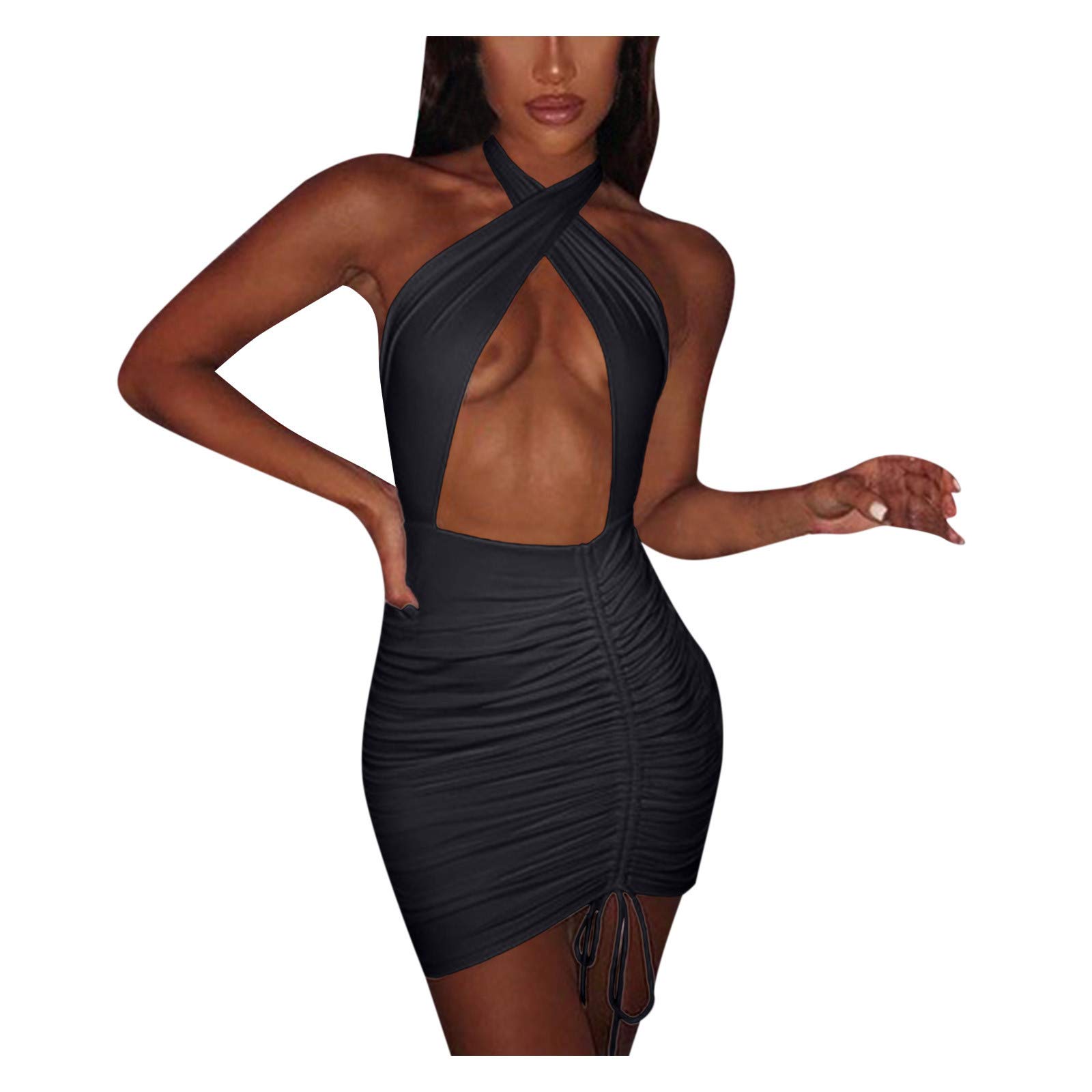 Women's Off Shoulder Two-Piece Sleeveless Skirt Set - Halter Elastic Bandage Dress for Summer Beach Party, Clubwear & Casual Outings