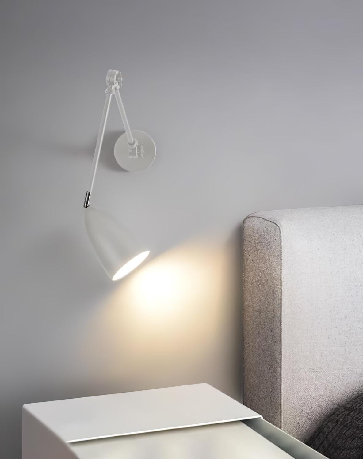 Adjustable Swing Arm Wall Lamp - Modern LED Reading Light for Bedroom, Office & Study - Dimmable & Flexible Design for Perfect Task Lighting