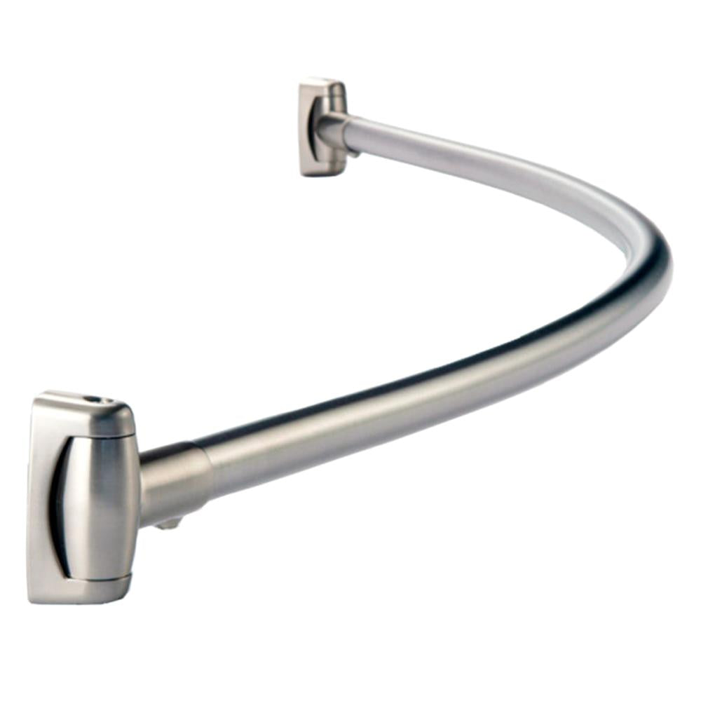 Bobrick B4207 Stainless Steel Curved Shower Curtain Rod - Satin Finish for Bathroom & Shower Enclosure - Perfect for Small Spaces & Corner Showers
