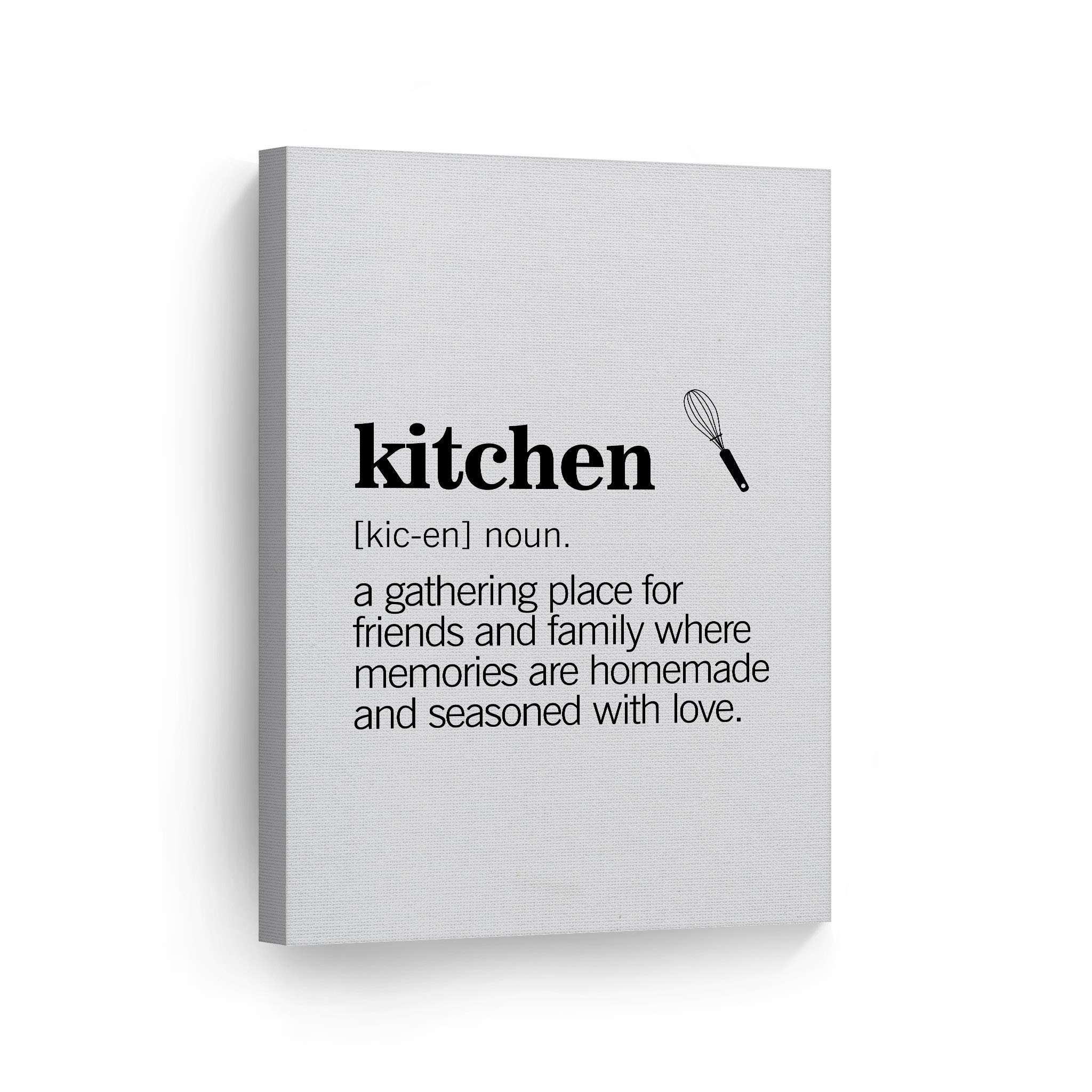 Funny Kitchen Quote Canvas Wall Art Print - Noun Dictionary Definition Decor for Restaurant, Cafe & Dining Room - Farmhouse Style Modern Housewarming Gift (36x24 Inch) - Perfect for Home, Office & Commercial Spaces