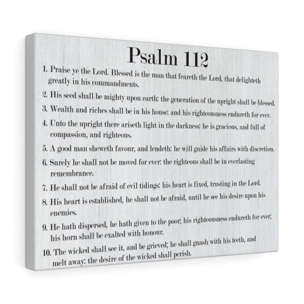 Christian Wall Art Canvas - Bible Verse Psalm 112 for Prosperity & Favor, Inspirational Scripture Home Decor for Living Room, Bedroom & Church