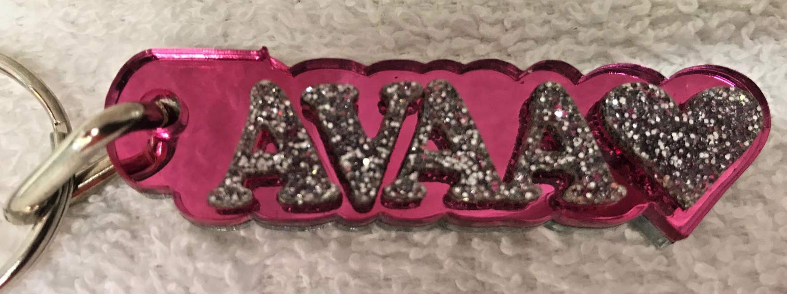 Custom Laser Cut Keychain with Personalized Name - Diamond Look Key Ring for Luggage, Bags & Gifts | Unique Name Plate Keychain Design for Travel, Home & Office Use