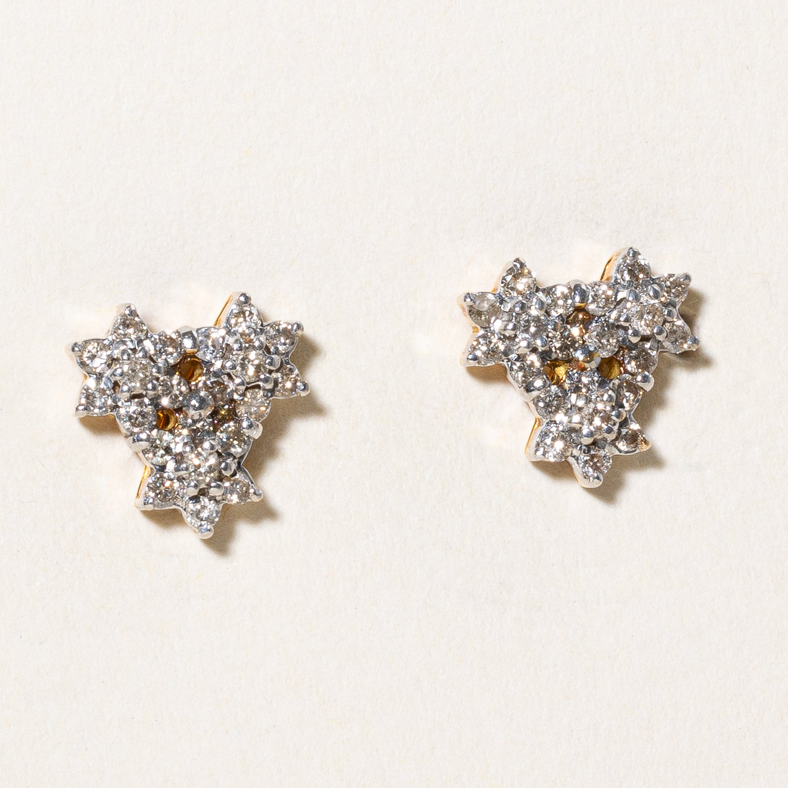 0.50ctw Diamond Cluster Stud Earrings for Women - Sparkling Round Cut Cubic Zirconia Earrings for Everyday Wear & Special Occasions