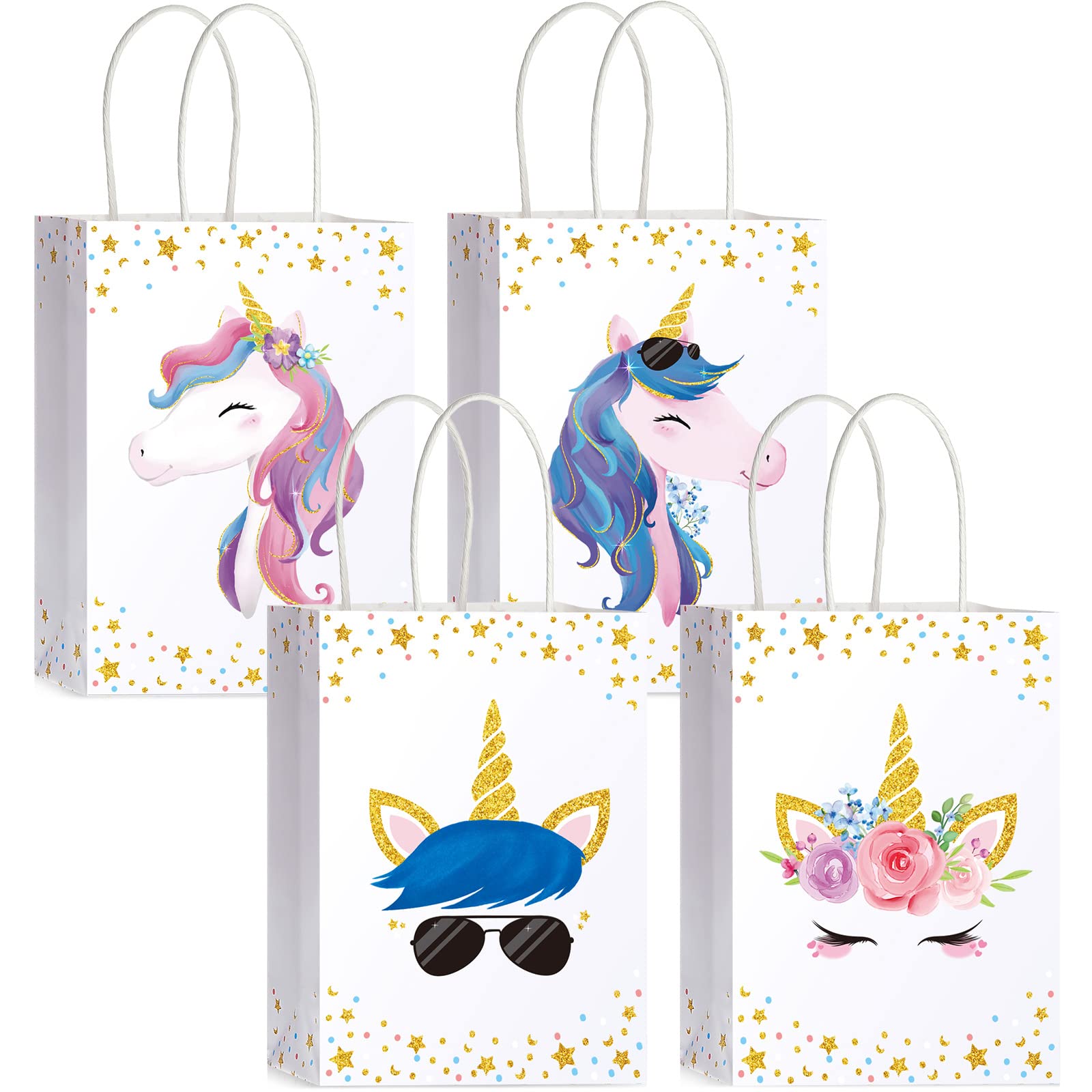 24-Piece Unicorn Party Favor Bags Set - Colorful Birthday Party Supplies for Kids, Girls & Boys - Perfect for Candy, Treats & Goodie Bags - Ideal for Birthday Decorations, Baby Showers & Unicorn Themed Parties