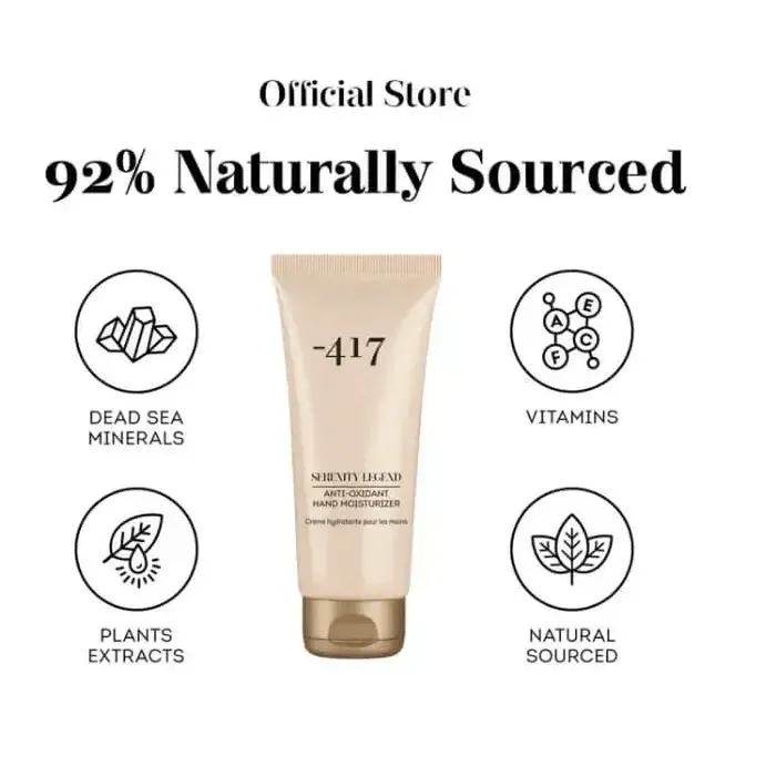 Minus 417 Antioxidant Hand Moisturizer Cream - Hydrating & Nourishing Hand Care for Dry Skin - Perfect for Daily Use, Travel & Office