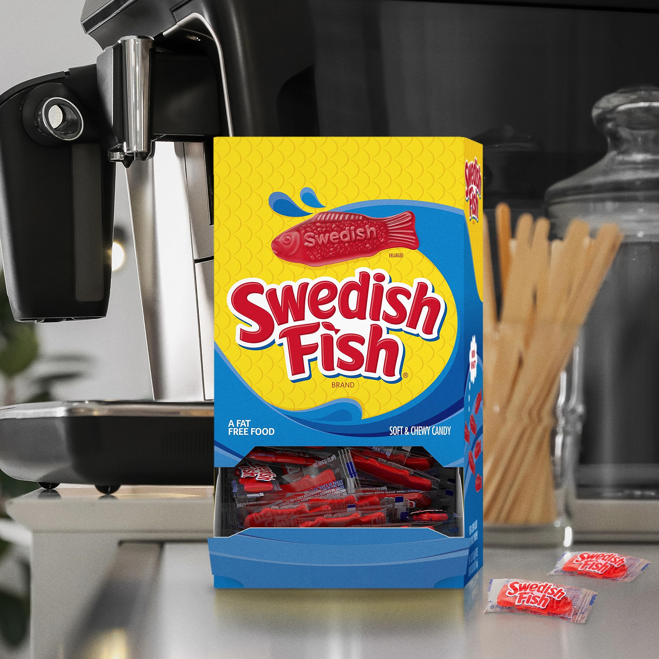 Swedish Fish 240-Piece Grab-and-Go Candy Snacks Box - Bulk Gummy Candy for Office, Party, Movie Night & Road Trips - Perfect Reception Treats & Sweet Snacks