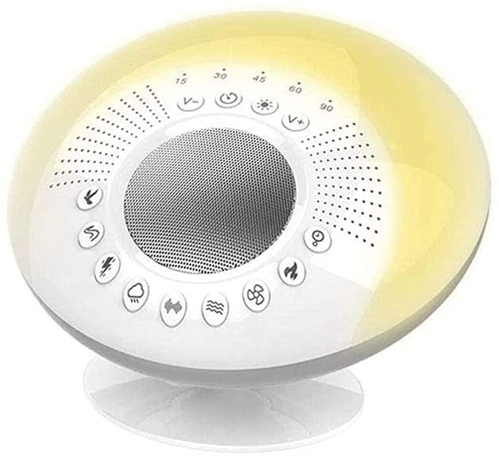 White Noise Machine with Baby Night Light - 9 Soothing Sounds & Timer for Better Sleep | Portable Sound Machine for Babies, Adults & Seniors | Home, Nursery & Travel Use (White)