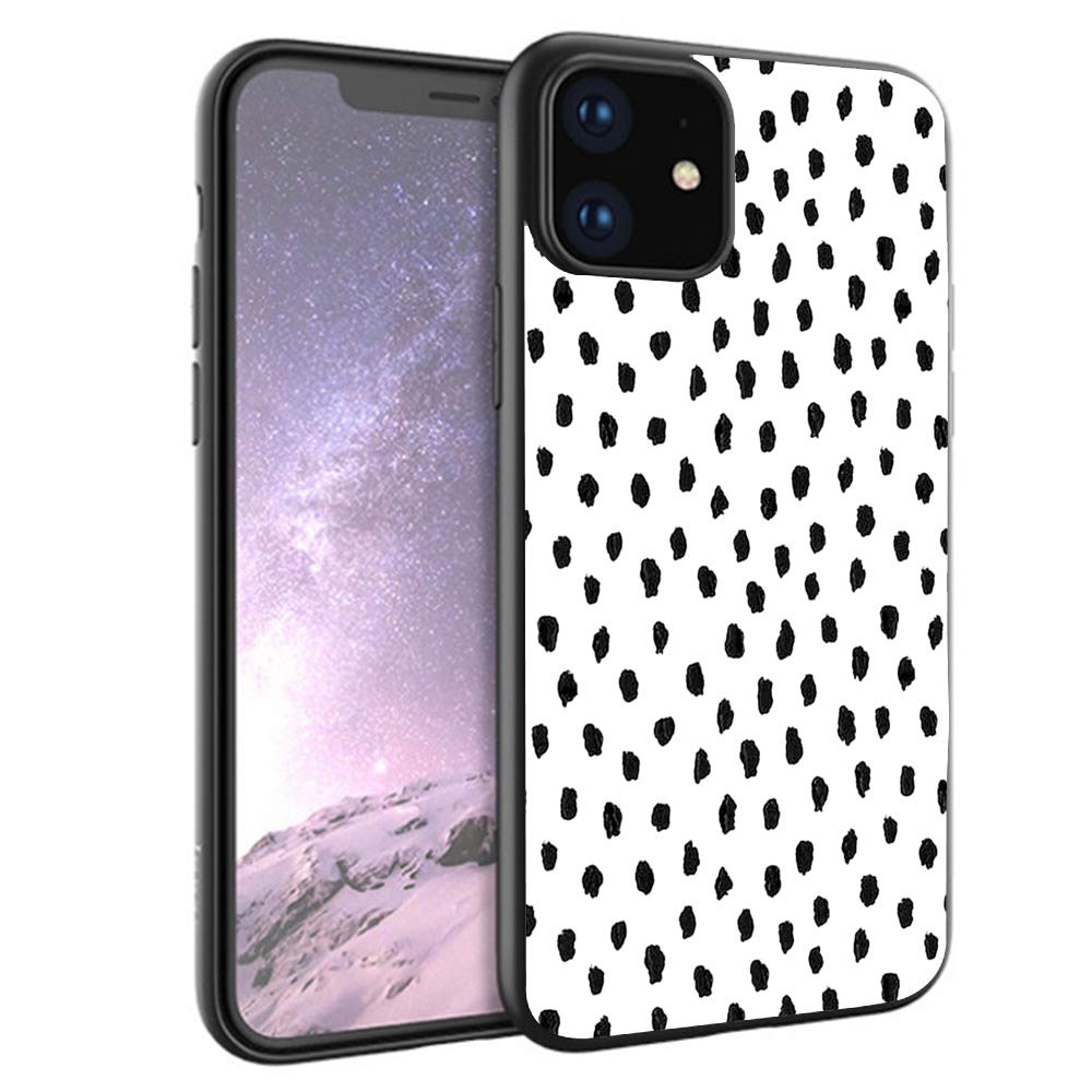Polka Dot Shockproof Protective Case for iPhone 11 - Black TPU Silicone Cover | Durable Phone Case for Everyday Use, Travel & Outdoor Activities