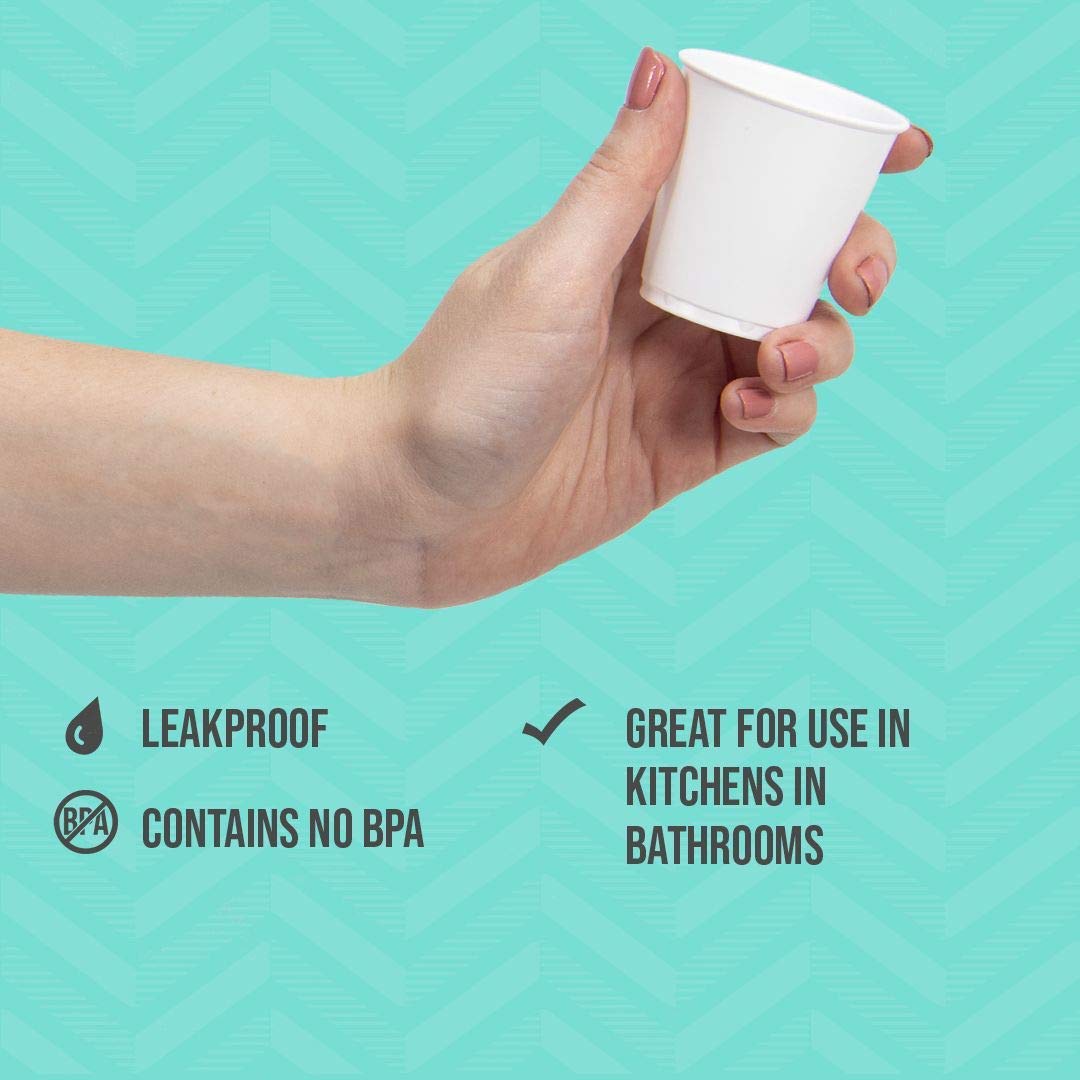 SOLO Plastic Bath Refill Cups - 3 Ounce, 600 Count (Pack of 4) - Disposable White Cups for Bathroom, Baby Care, Travel & Parties - BPA-Free & Durable