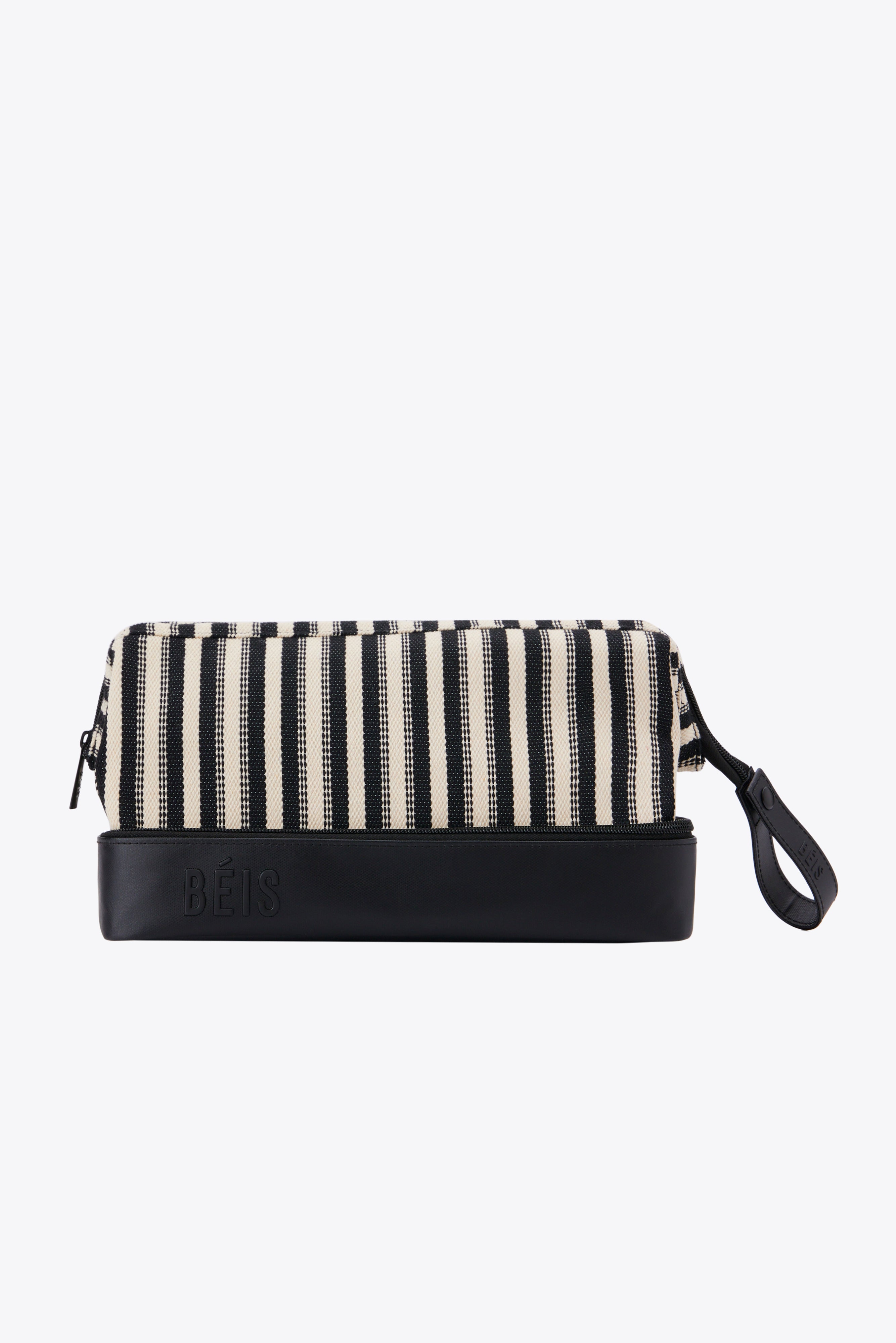 Premium Black Stripe Dopp Kit - Water-Resistant Travel Toiletry Bag for Men & Women - Perfect for Gym, Camping, and Business Trips