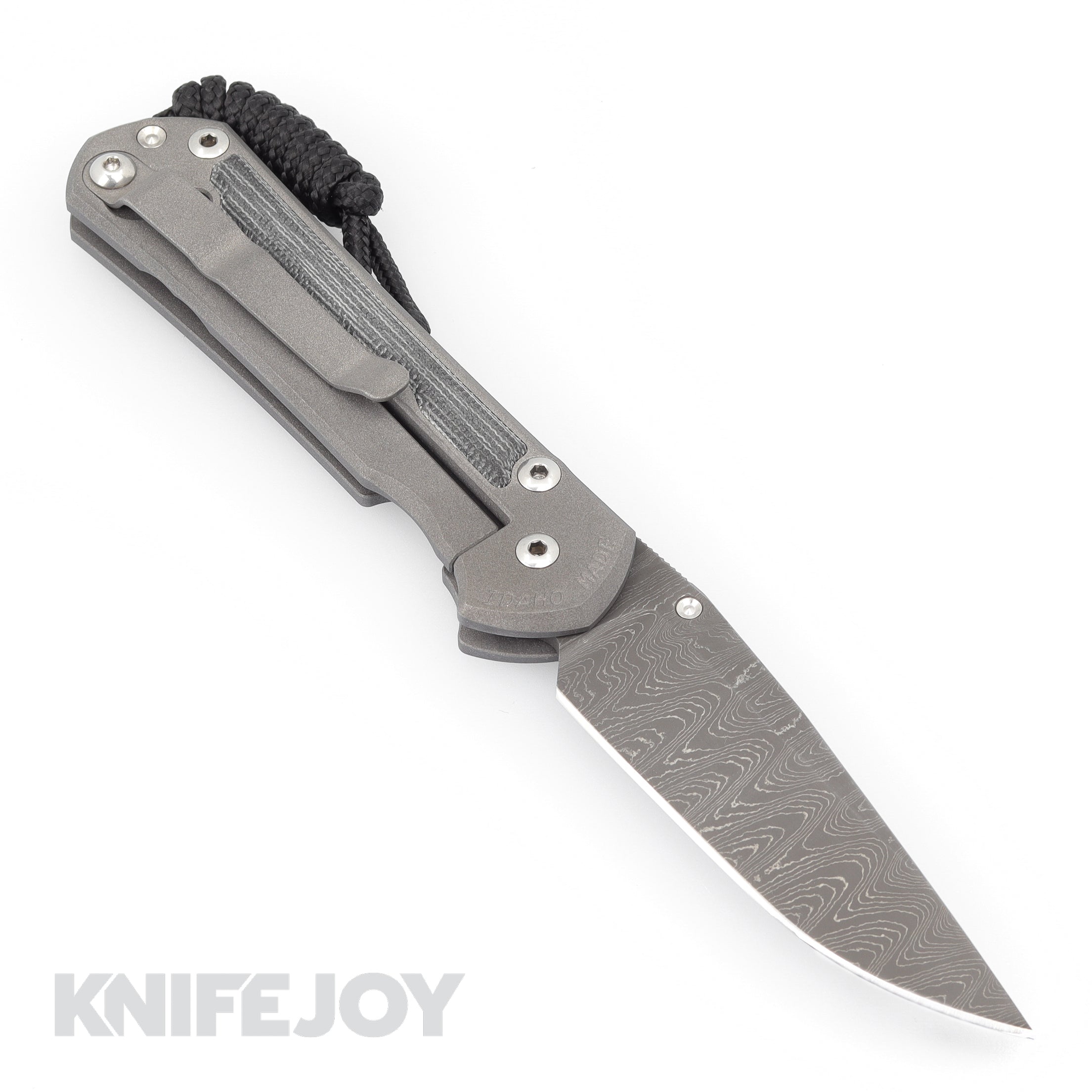 Chris Reeve Knives Small Sebenza 31 Drop Point Folding Knife - Ladder Damascus Steel Blade, Black Canvas Micarta Inlay Handle - EDC, Outdoor, Camping & Survival Tool