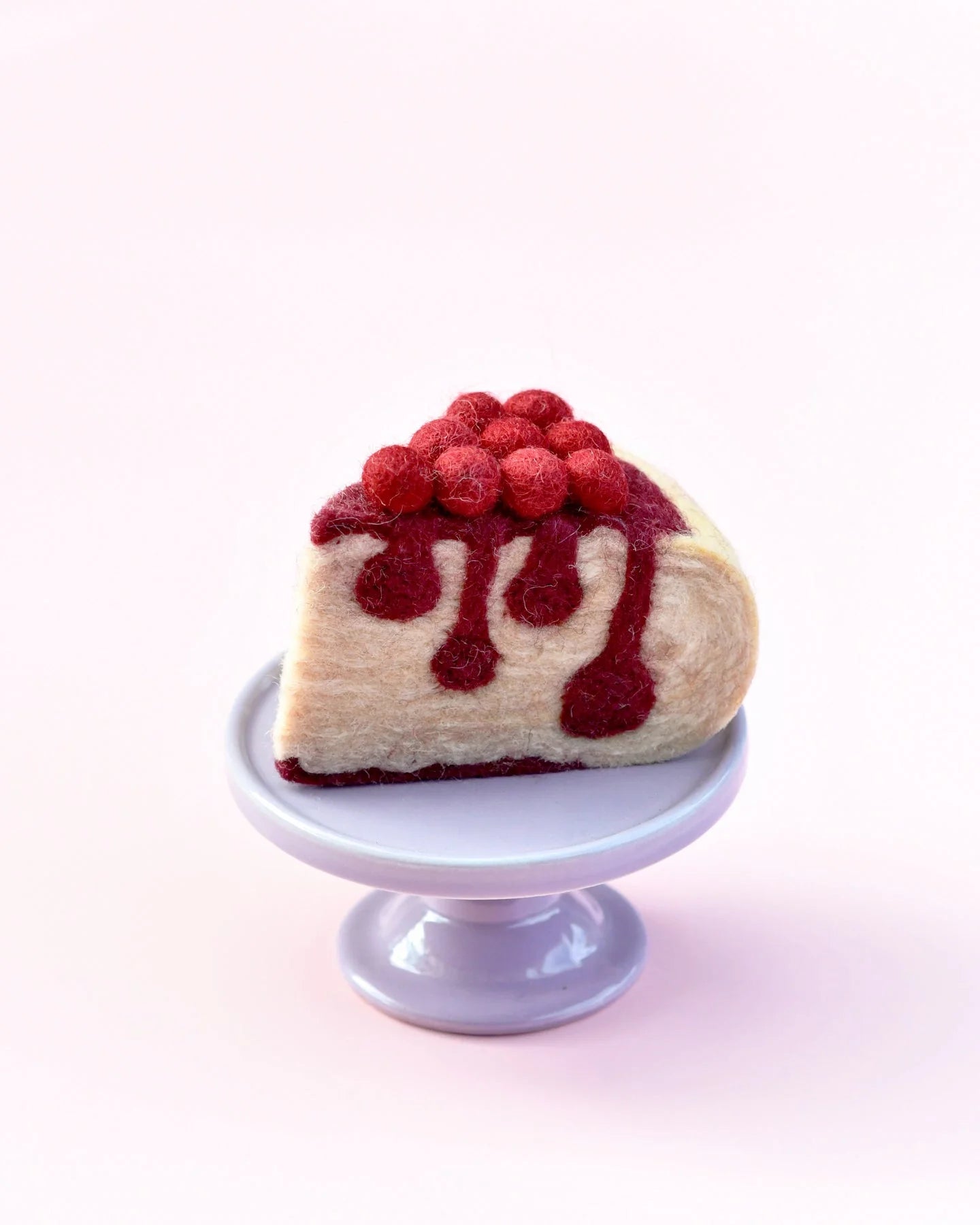 Delicious Boysenberry Cheesecake Slice Felt Play Food for Kids - Pretend Play Kitchen Accessories for Toddlers & Preschoolers