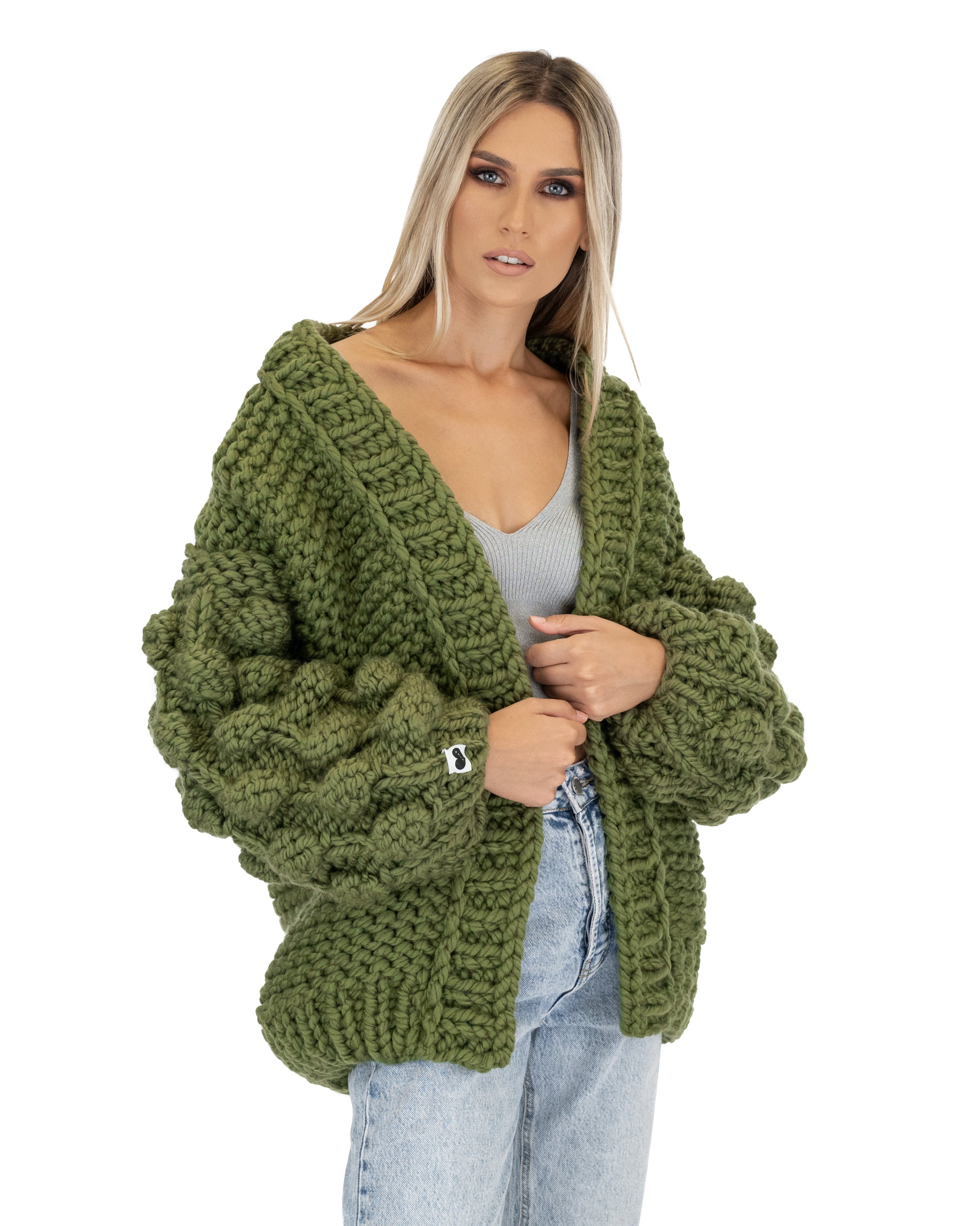 Stylish Bubble Sleeve Cardigan for Women - Soft Knit Open Front Sweater | Perfect for Office, Date Night & Casual Outfits