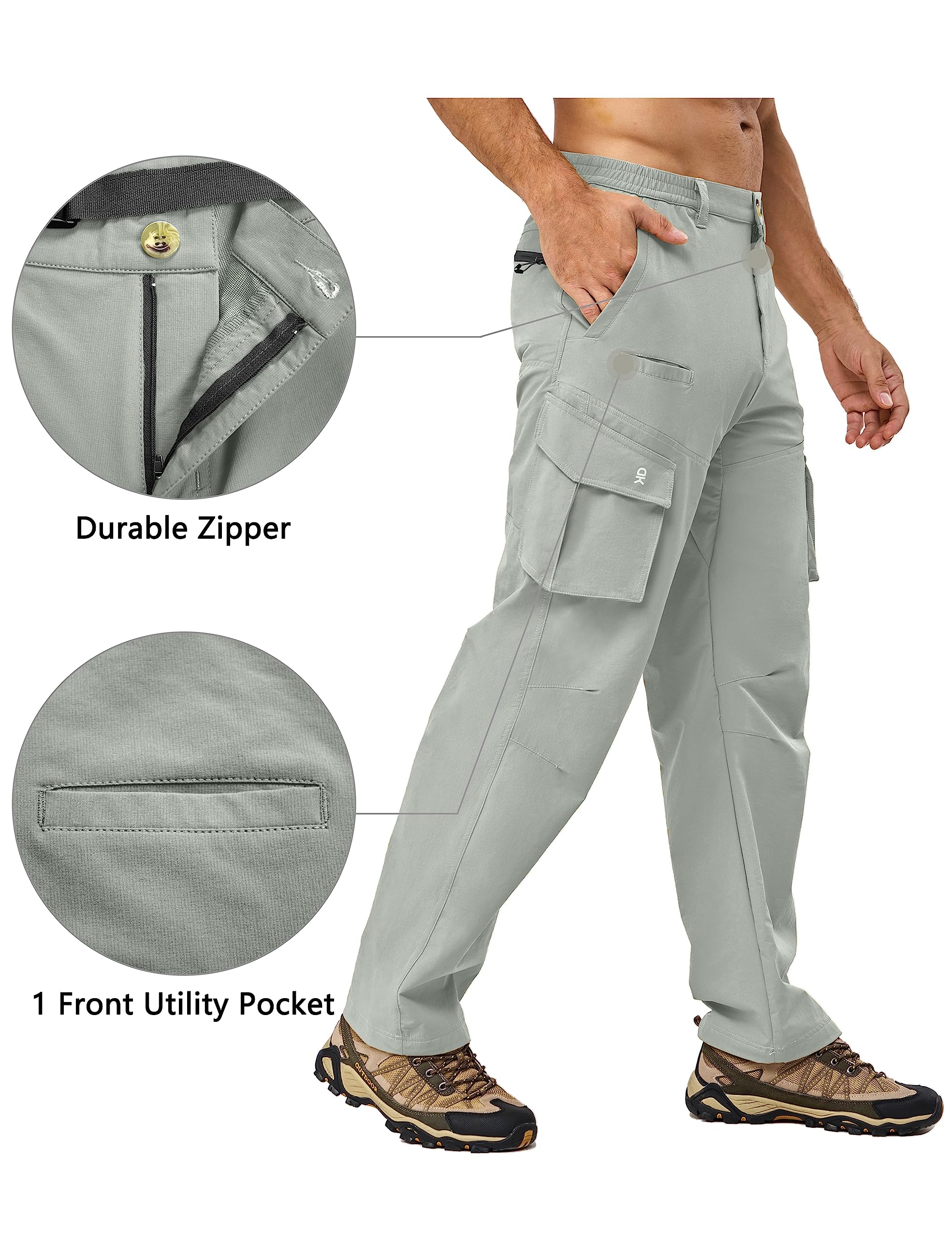 Little Donkey Andy Men's Quick-Dry UPF 50+ Cargo Pants - Stretch Lightweight Outdoor Hiking Pants with Multiple Pockets - Perfect for Hiking, Camping & Travel Adventures