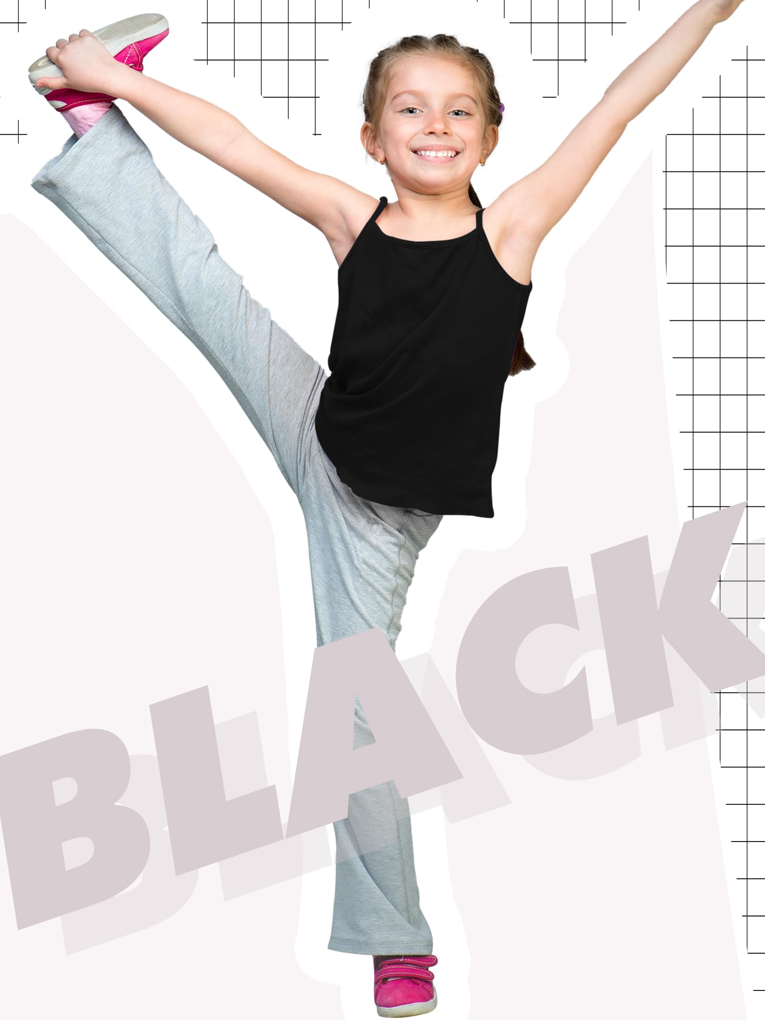 Geyoga 6 Pack Girls Dance Tank Tops - Racerback Crop Tops for Ballet, Gymnastics & Dance | Breathable Sleeveless Performance Wear for Kids & Teens | Perfect for Recitals, Practice & Competitions