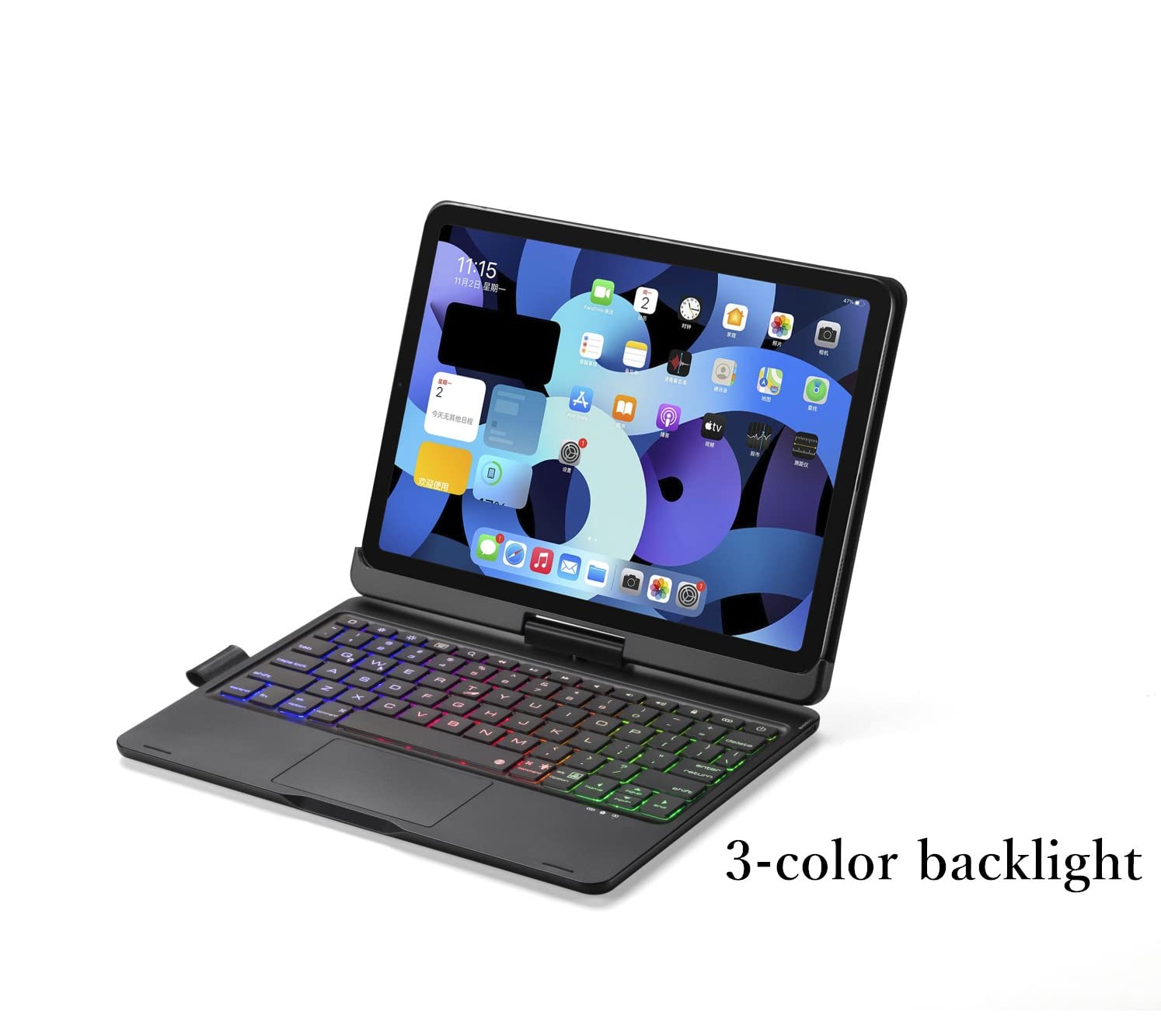 Magnetic Backlit Keyboard Case for iPad Air 5th/4th Gen & iPad Pro 11-inch 3rd/2nd Gen - 360° Rotating Foldable Design with Touchpad (Rose Gold) | Perfect for Work, Study & Travel