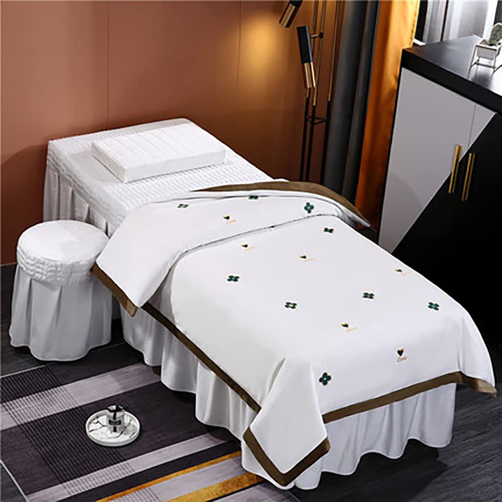 Vintage Massage Bed Sheet for Salon - Breathable Face Hole, Decorative Beauty Bed Cover (185x70cm) | Perfect for Spa, Facial, Massage & Beauty Treatments