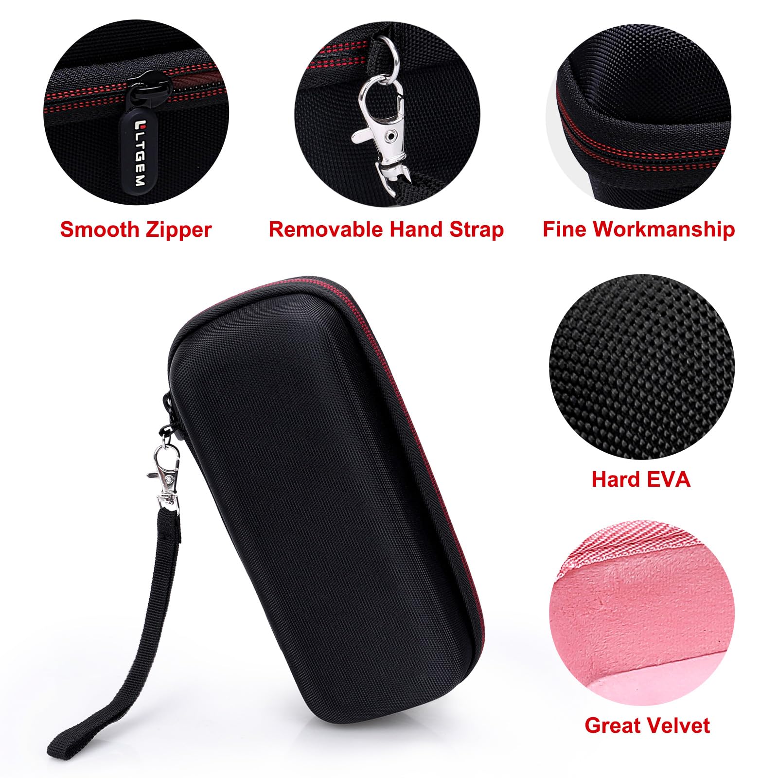 LTGEM Protective Case for JBL Flip 6 & Flip 5 Speakers - Shockproof Water-Resistant Travel Cover - Portable Carrying Pouch for Outdoor, Beach, Pool Parties & Camping (Pink)