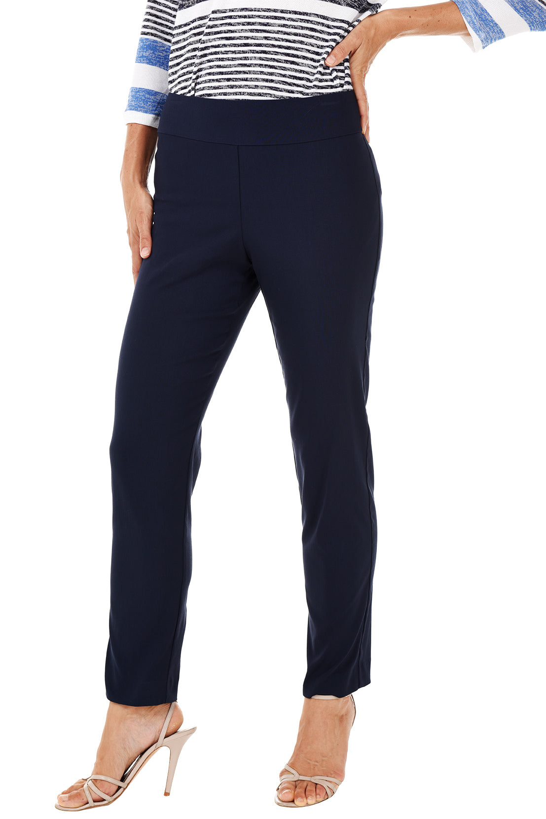 Classic Pull On Ankle Pants for Women - Comfortable Stretch Waist Casual Trousers | Perfect for Work, Travel & Everyday Wear