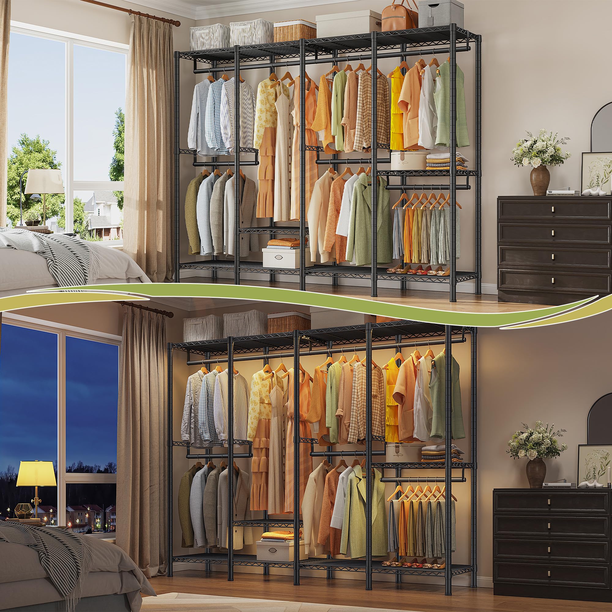 Raybee Heavy Duty Clothes Rack with Shelves - 76
