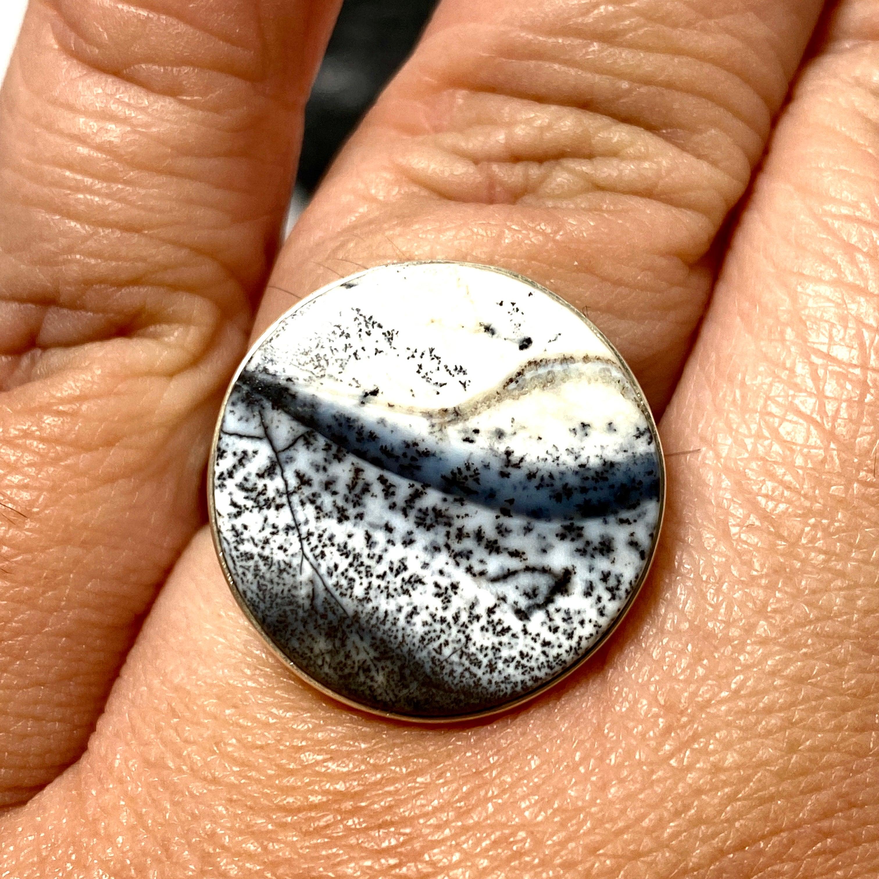 Dendritic Opal Round Ring Size 11 - KRGJ2296 | Elegant Handmade Jewelry for Women, Perfect for Weddings, Parties & Special Occasions