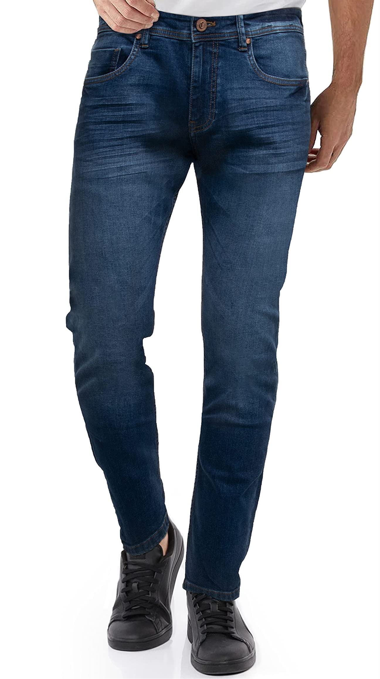 CULTURA AZURE Men's Skinny Stretch Jeans | Regular Fit for Comfort | Casual & Office Wear