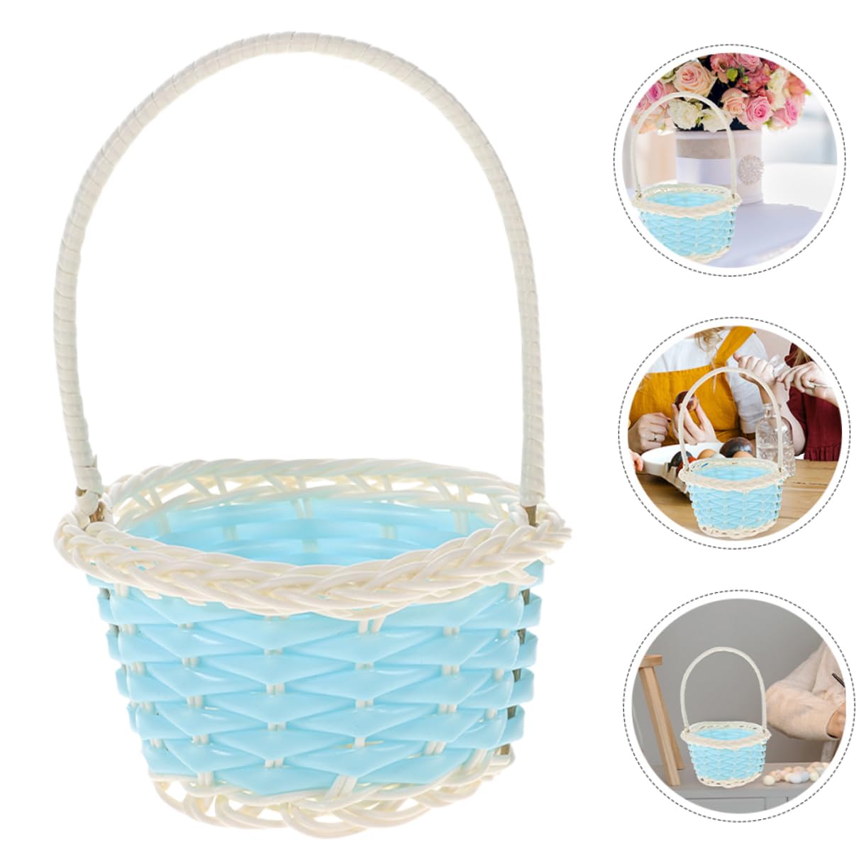 CATIEBYE 6-Piece Small Plastic PP Shopping Baskets - Mini Storage Baskets for Wedding Decor, Home Organization & Gift Packaging