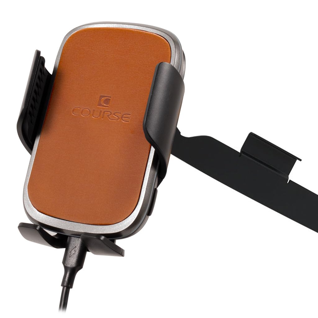 Course Motorsports Direct Fit Phone Mount for Toyota Prius Prime (2019-2022) - Auto Closing Charging Cradle Head (Tan) - Right Side - Perfect for Hands-Free Navigation & Safe Driving