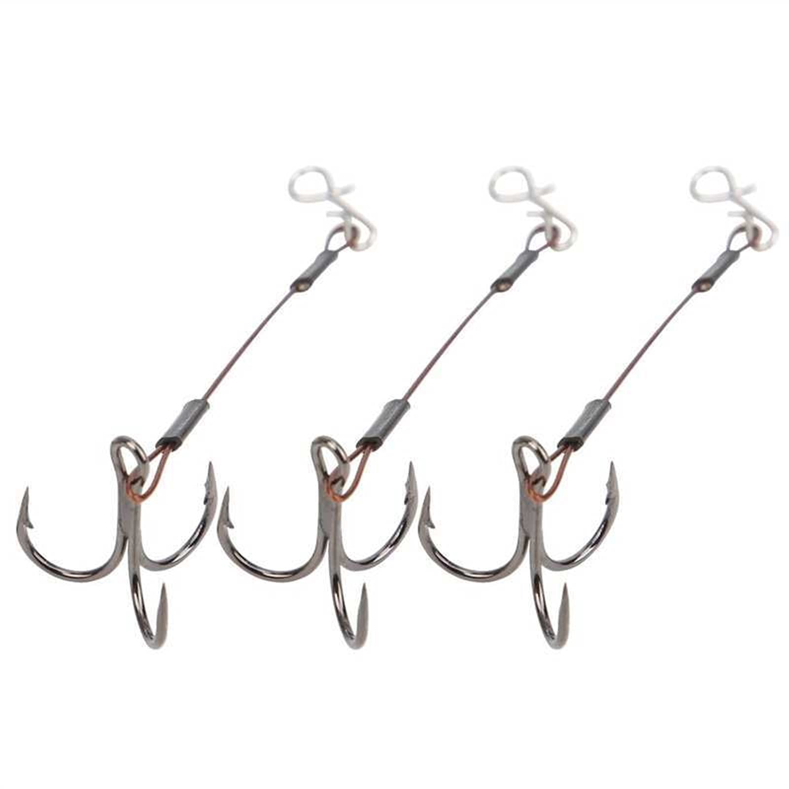 FWEOOFN 6-Piece Fishing Hook Kit - Carbon Steel Barbed Hooks with Stainless Steel Wire - Ultra Sharp Fish Hooks for Bass, Trout & Saltwater Fishing - Perfect for Freshwater & Deep Sea Angling