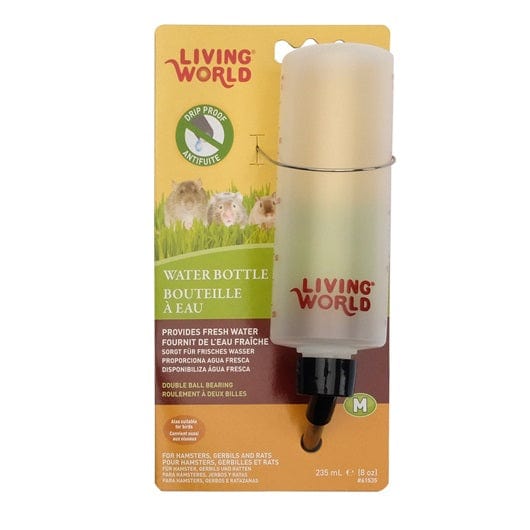 Living World Leakproof Small Animal Water Bottle - Durable Hamster, Guinea Pig, Rabbit Water Dispenser for Cage & Travel Use