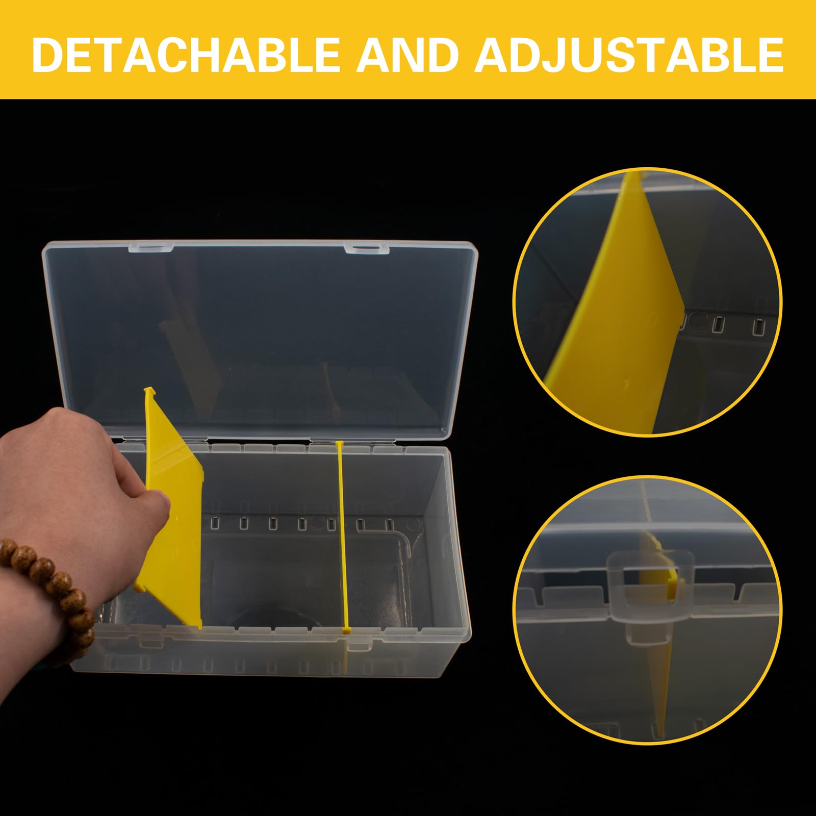 400-Count Trading Card Storage Box with Removable Dividers - Durable Plastic Card Holder Organizer for Baseball, Sports & Playing Cards - Fits Standard Cards & Toploaders - Perfect for Collectors, Gamers & Card Shops
