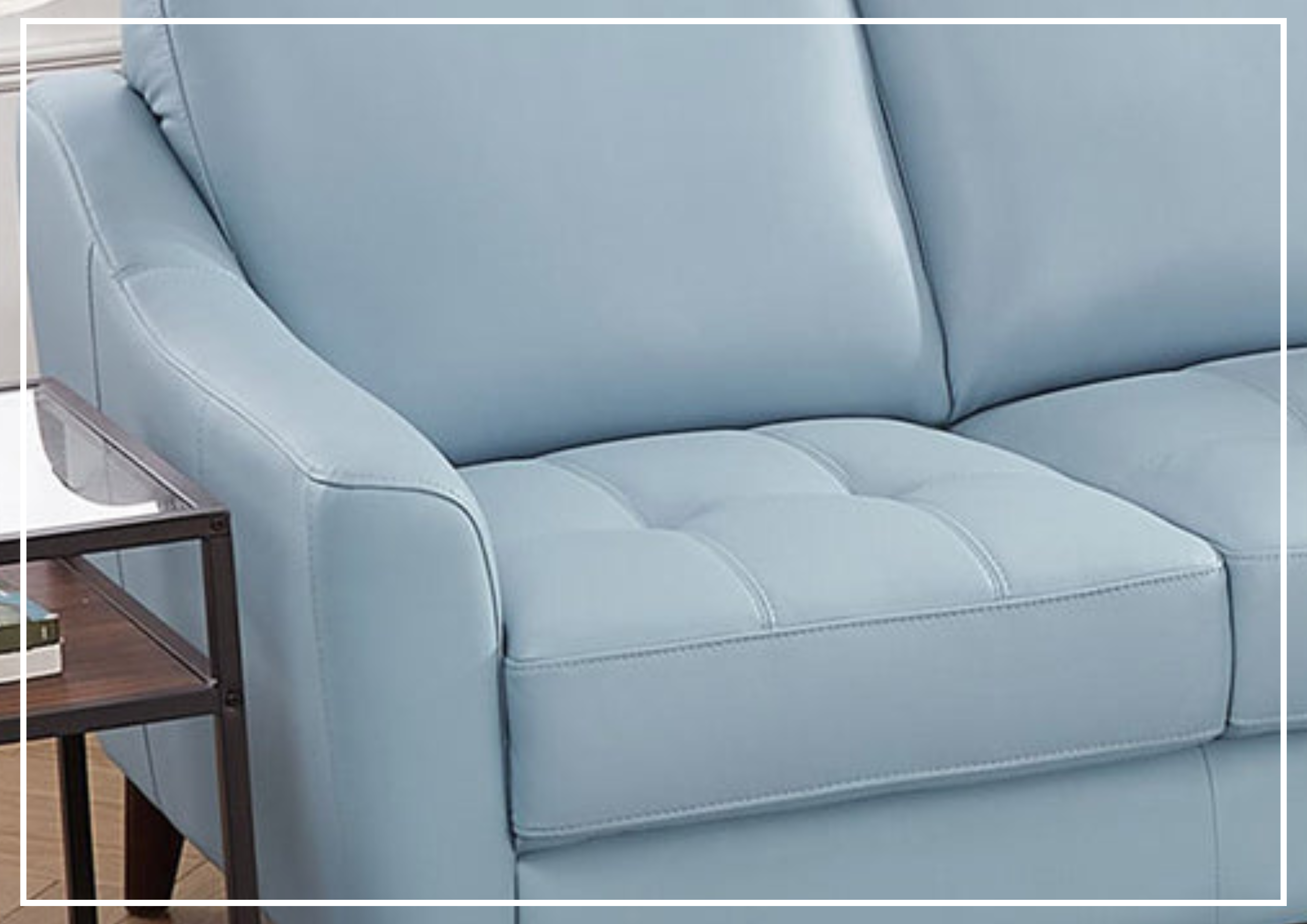Hydeline Ersa Premium Leather Loveseat Sofa with Soft Slope Arms - Luxurious Small Couch for Living Room, Office or Apartment