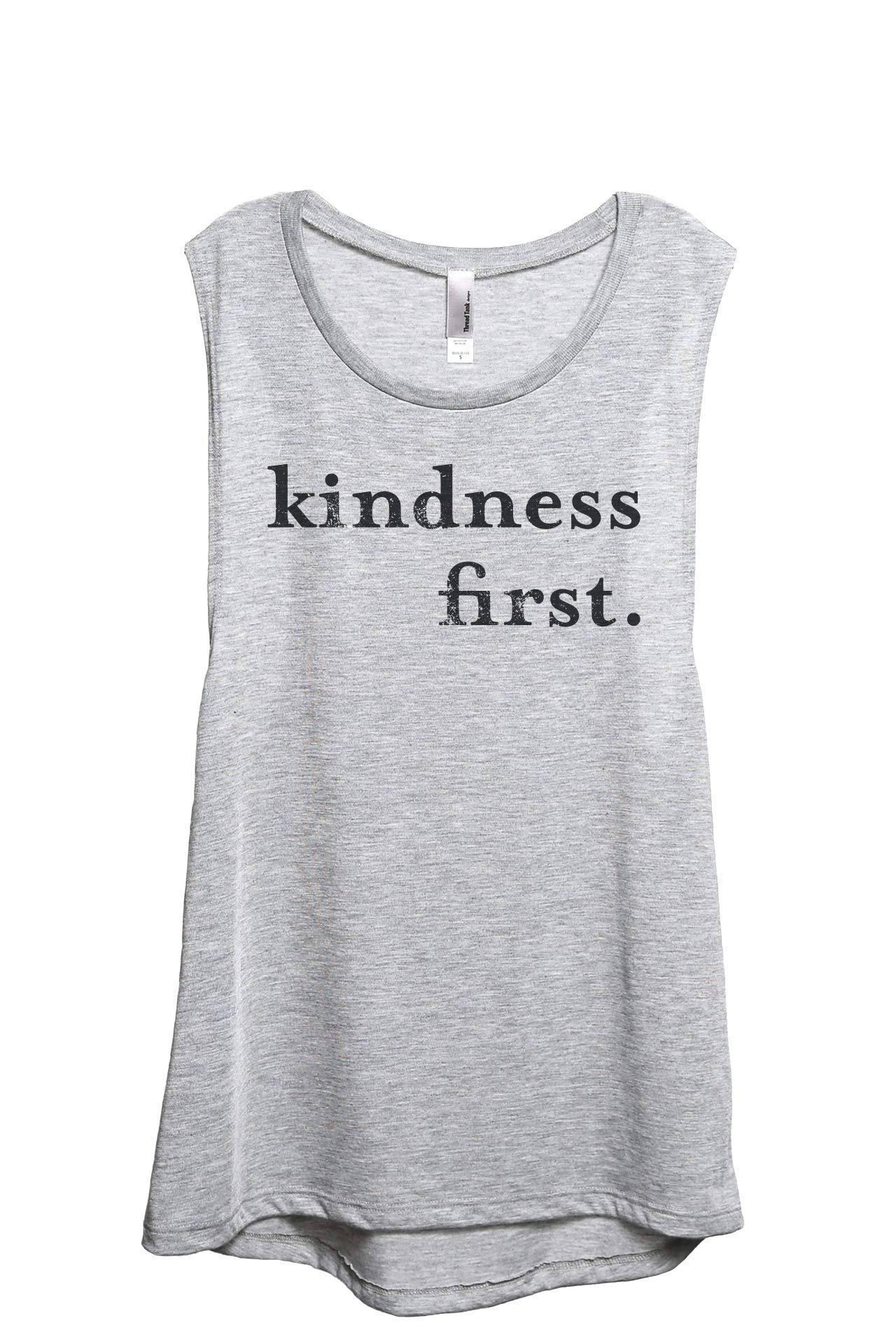 Kindness First Women's Sleeveless Muscle Tank Top - Soft Breathable Workout Tee for Gym, Yoga & Summer Casual Wear