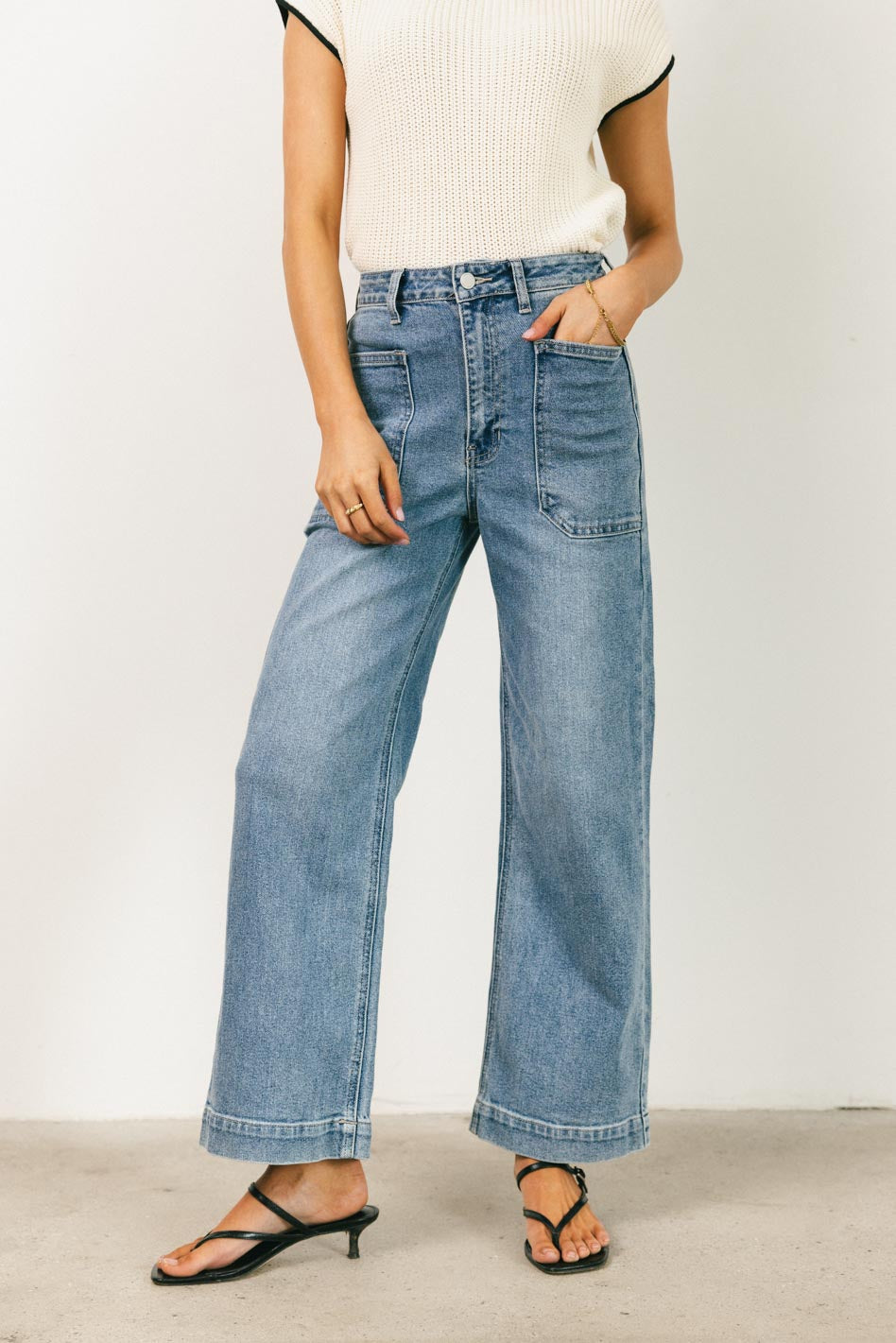 Leila Wide Leg Jeans - Medium Wash Denim Pants for Women | Comfortable & Stylish High Waisted Trousers | Perfect for Casual Outfits, Workwear & Weekend Looks