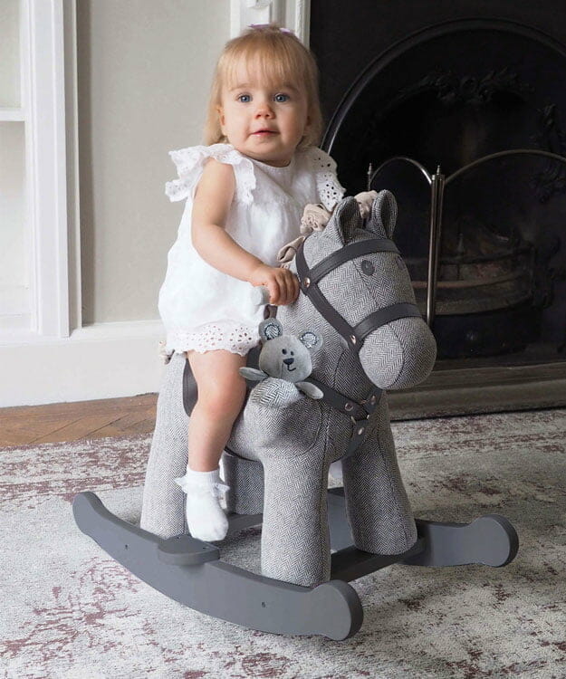Stirling & Mac Wooden Rocking Horse for Kids - Classic Nursery Decor & Toddler Gift - Perfect for Playrooms, Bedrooms & Birthday Presents