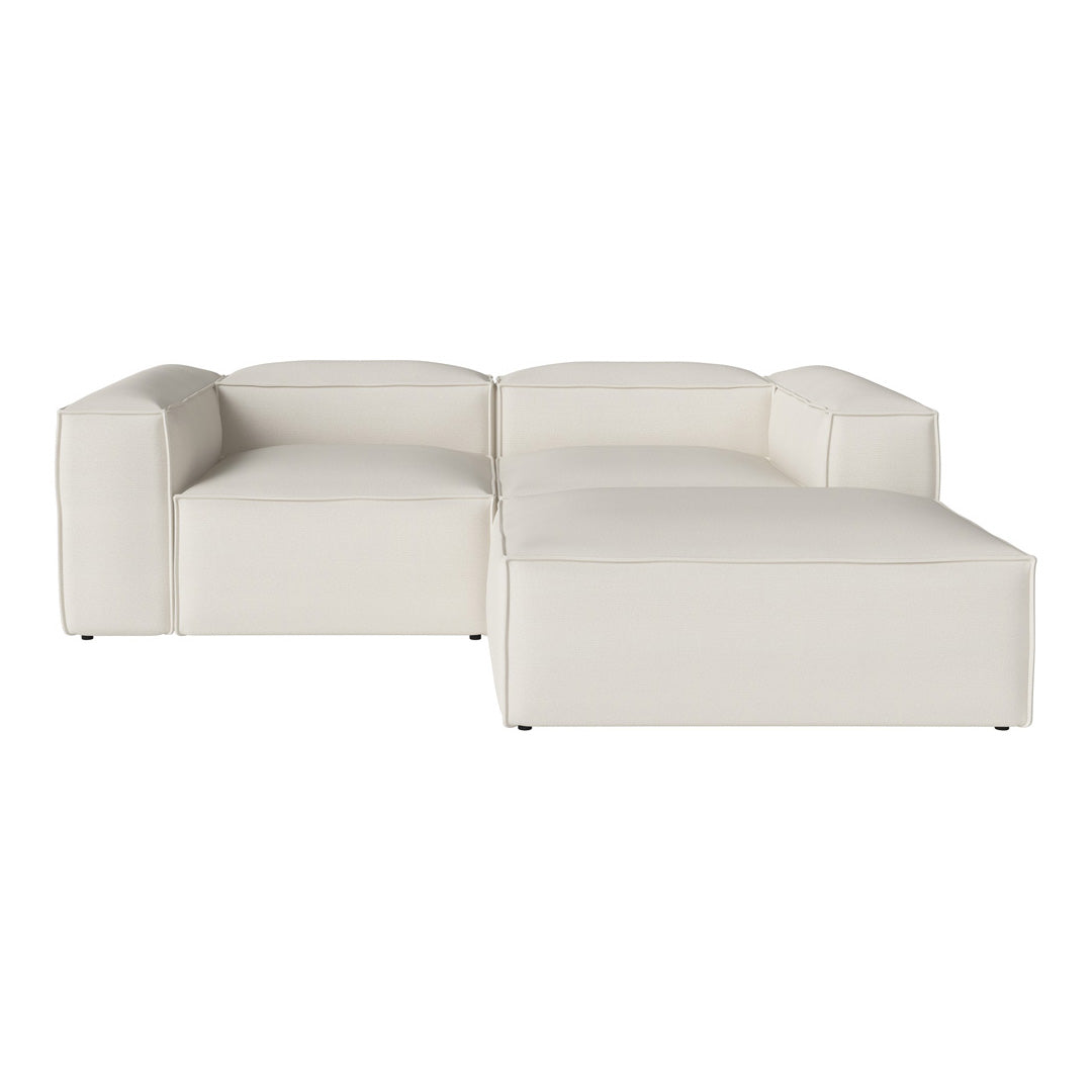 Cosima 2-Seater Small Sofa with Pouf - Compact Loveseat for Small Spaces, Apartments & Cozy Living Rooms