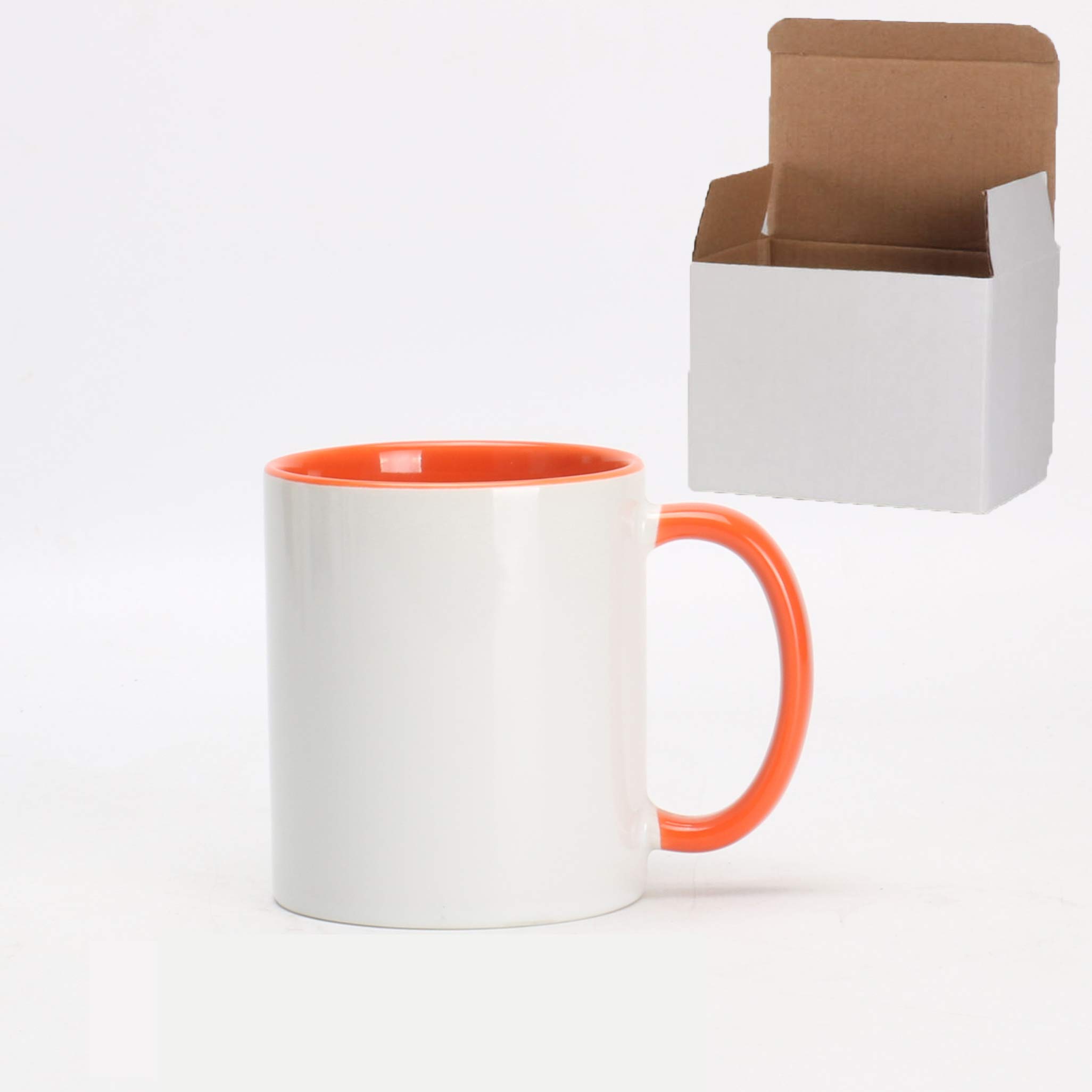 36-Pack 11oz Sublimation Ceramic Coffee Mugs - White Box Packaging, Orange - Perfect for Custom Printing, Office Use & Bulk Gifting