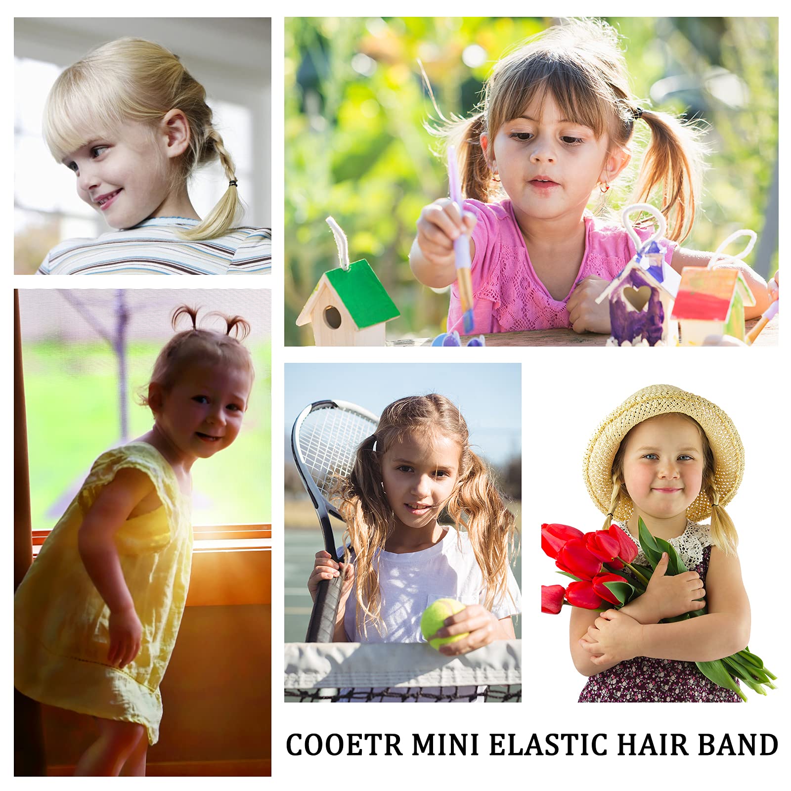Cooetr 1000 Mini Hair Bands - Soft Black Elastic Rubber Bands for Kids Hair, Small Dreadlocks & Wedding Hairstyles - Perfect for School, Parties & Daily Styling