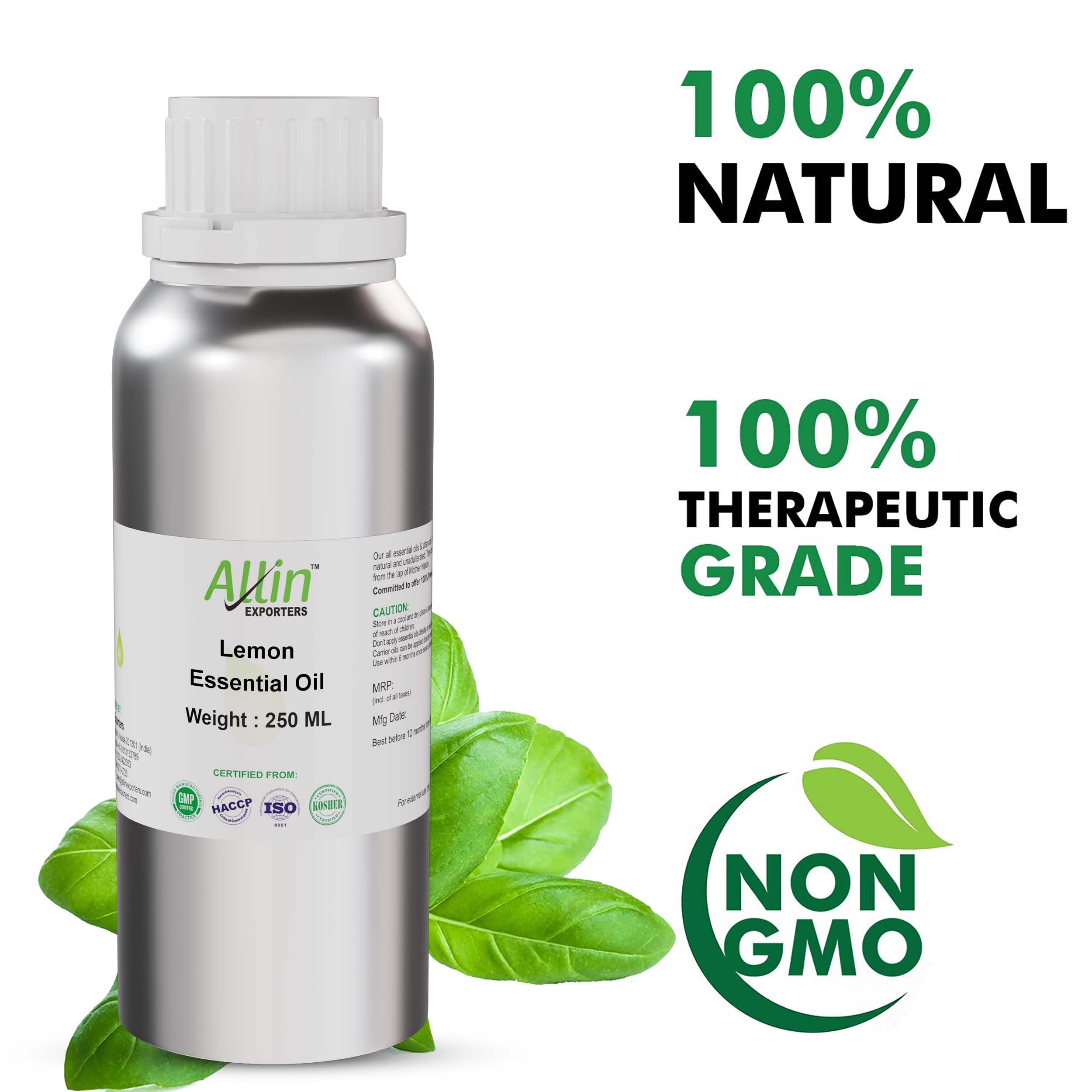 100% Pure & Natural Therapeutic Grade Lemon Essential Oil for Skin, Face, Hair Care - Aromatherapy, Diffuser, DIY Cleaning, Soap & Candle Making (8.45 fl oz) - Perfect for Relaxation, Stress Relief & Home Fragrance