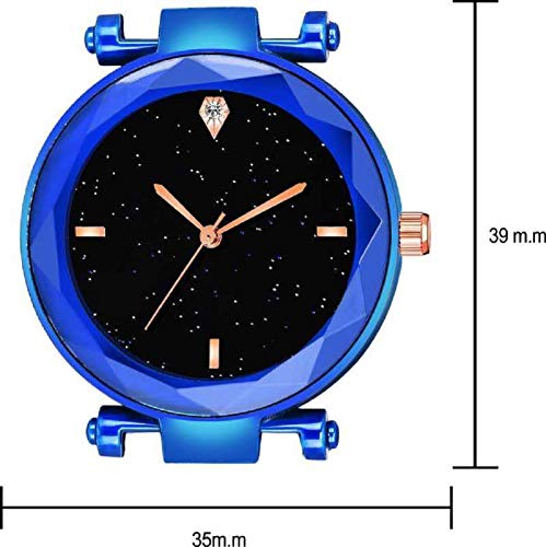 Acnos® Premium 4-Point Blue & Red Magnetic Analog Metal Strap Watches for Women & Girls - Pack of 2 (P-170-210) | Trendy Fashion Accessory for Casual Wear, Office & Special Occasions